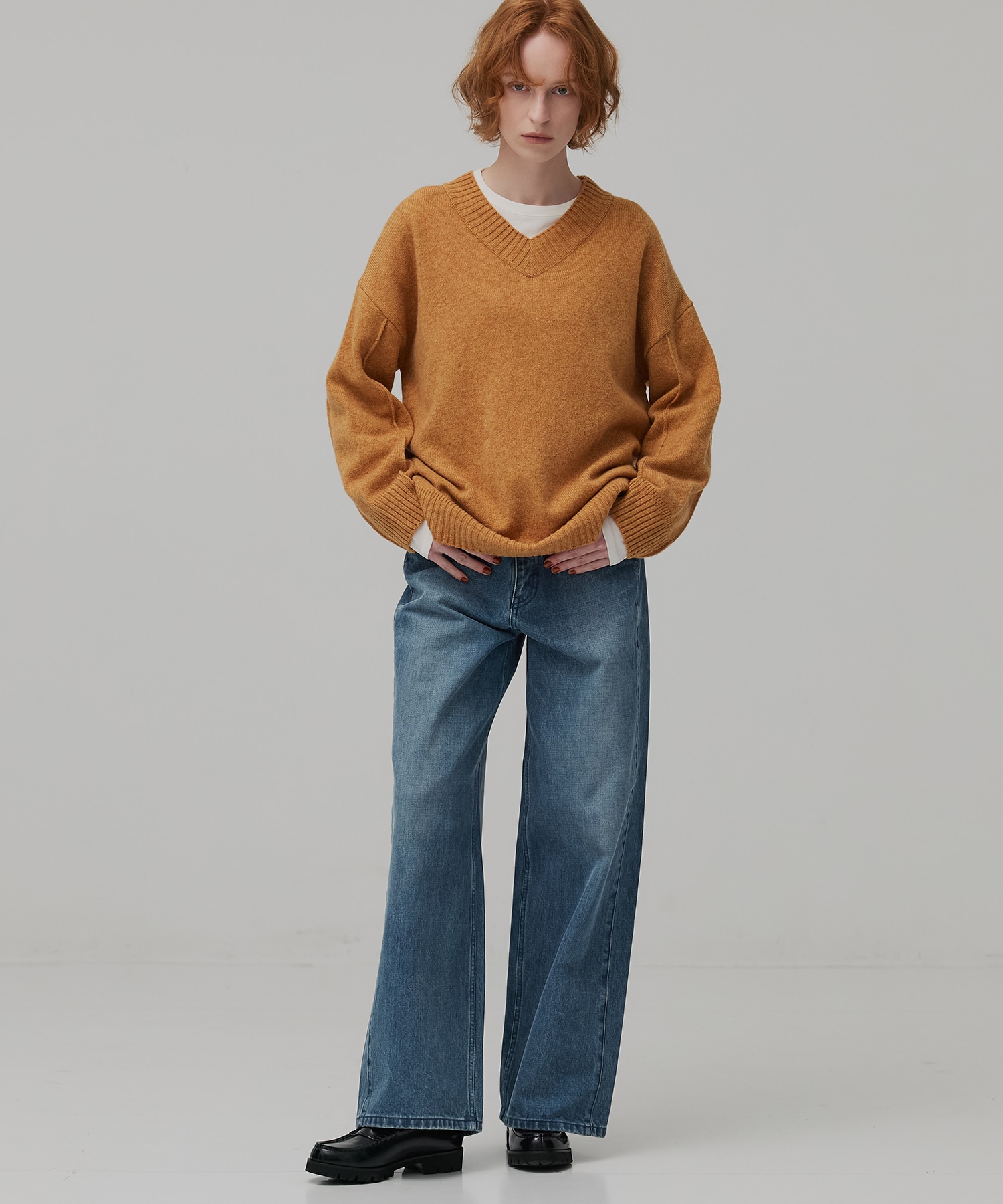 ラインストレートデニム