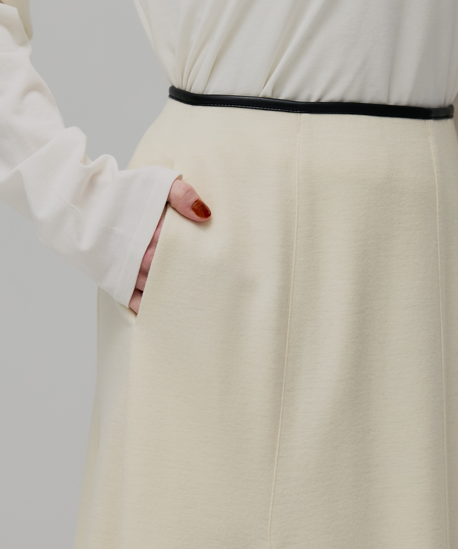 ウールジャージフレアスカート