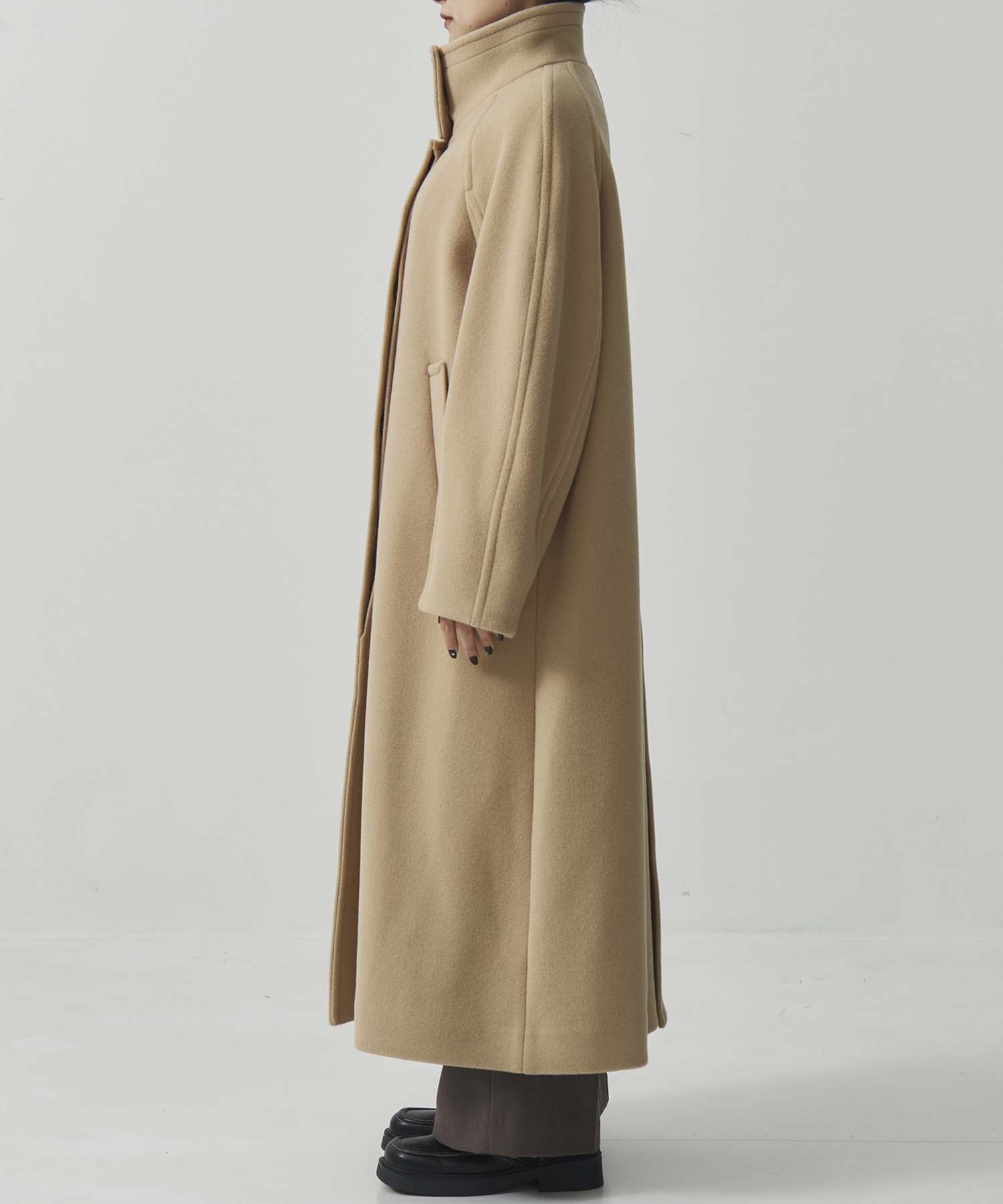 SUPER140スタンドカラーコート