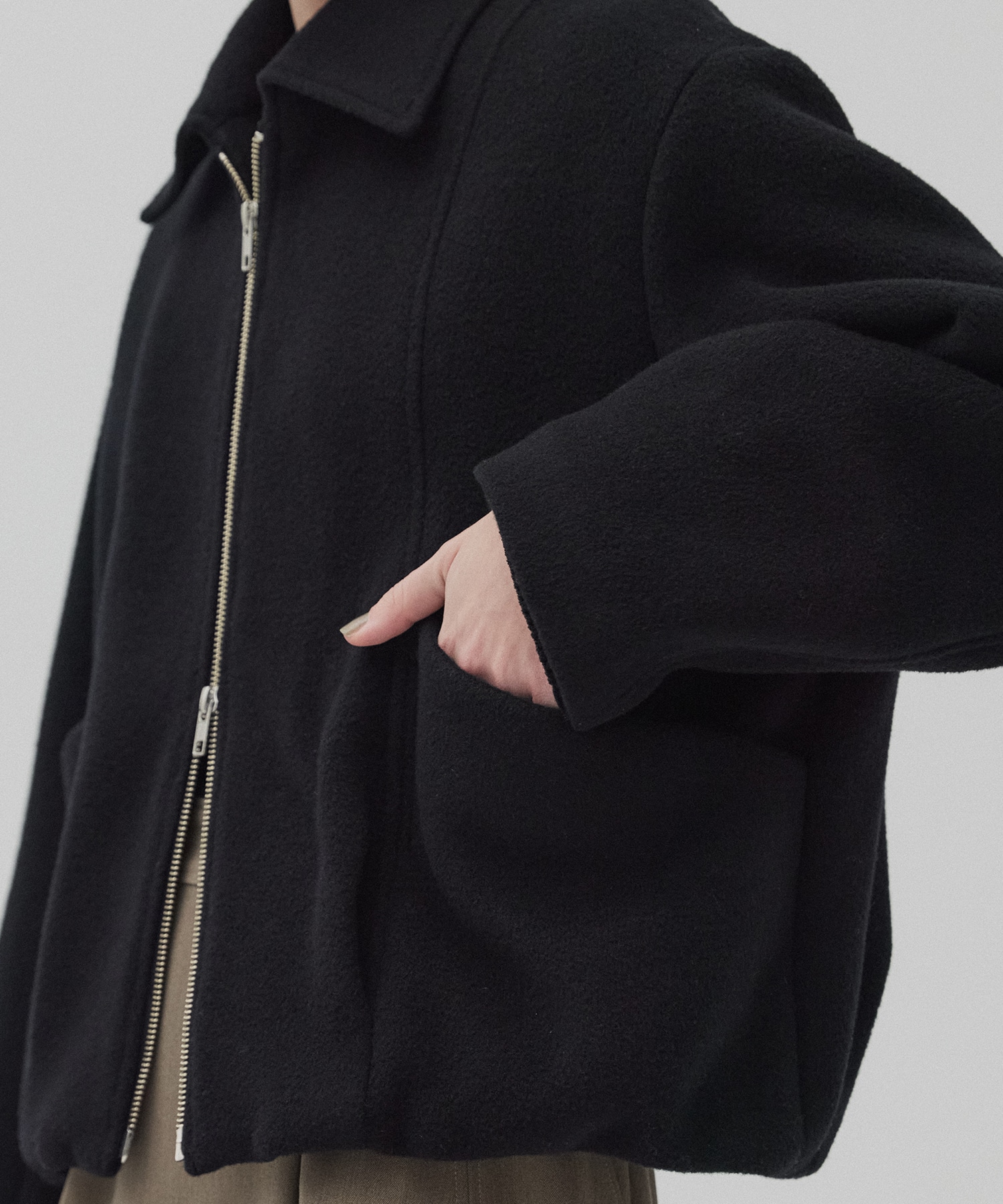 【再入荷】ウールジップタックショートコート