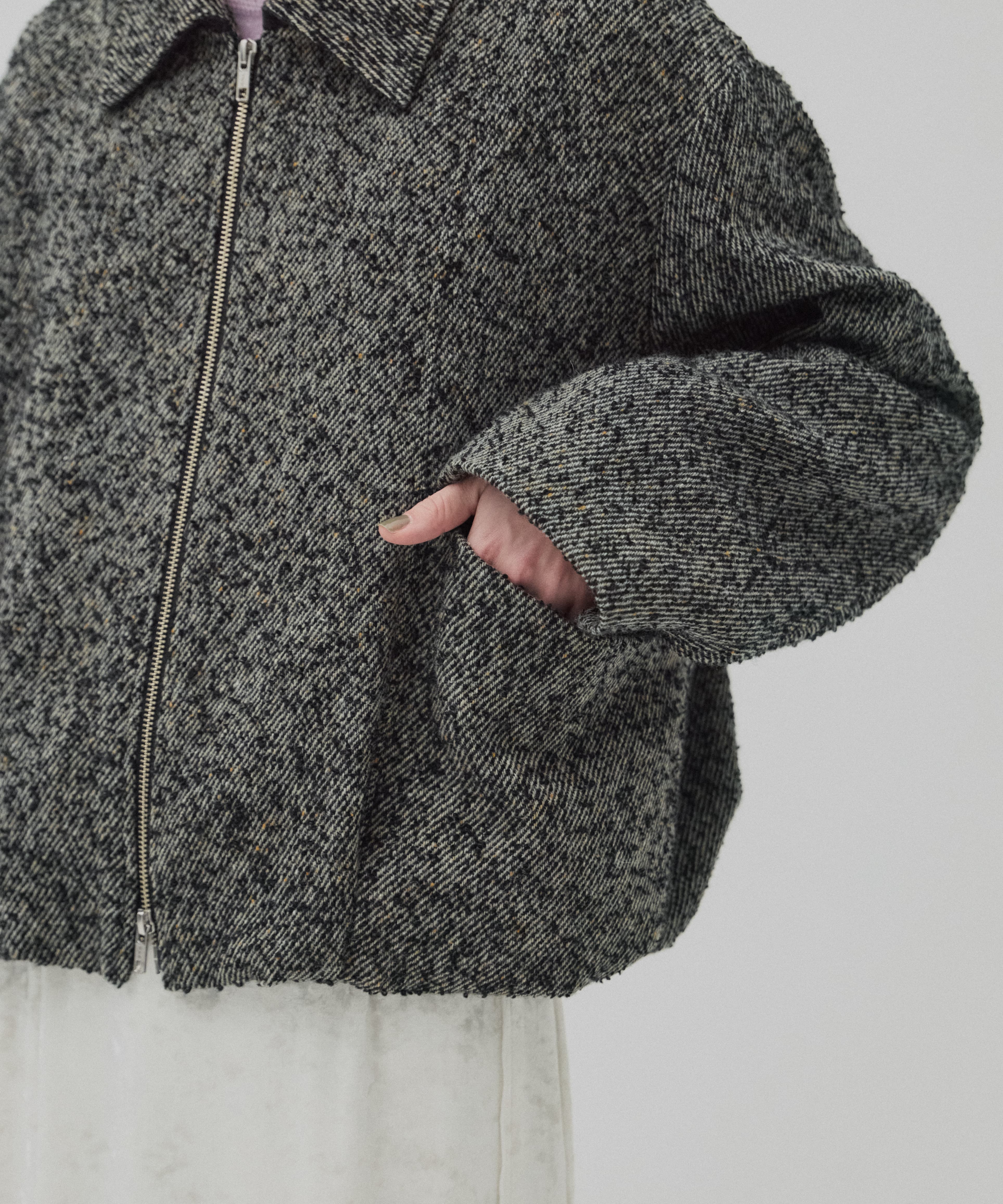 ウールジップタックショートコート