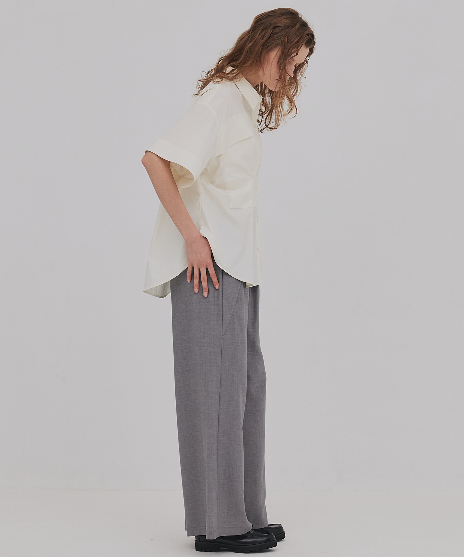 フラップタックハーフスリーブシャツ