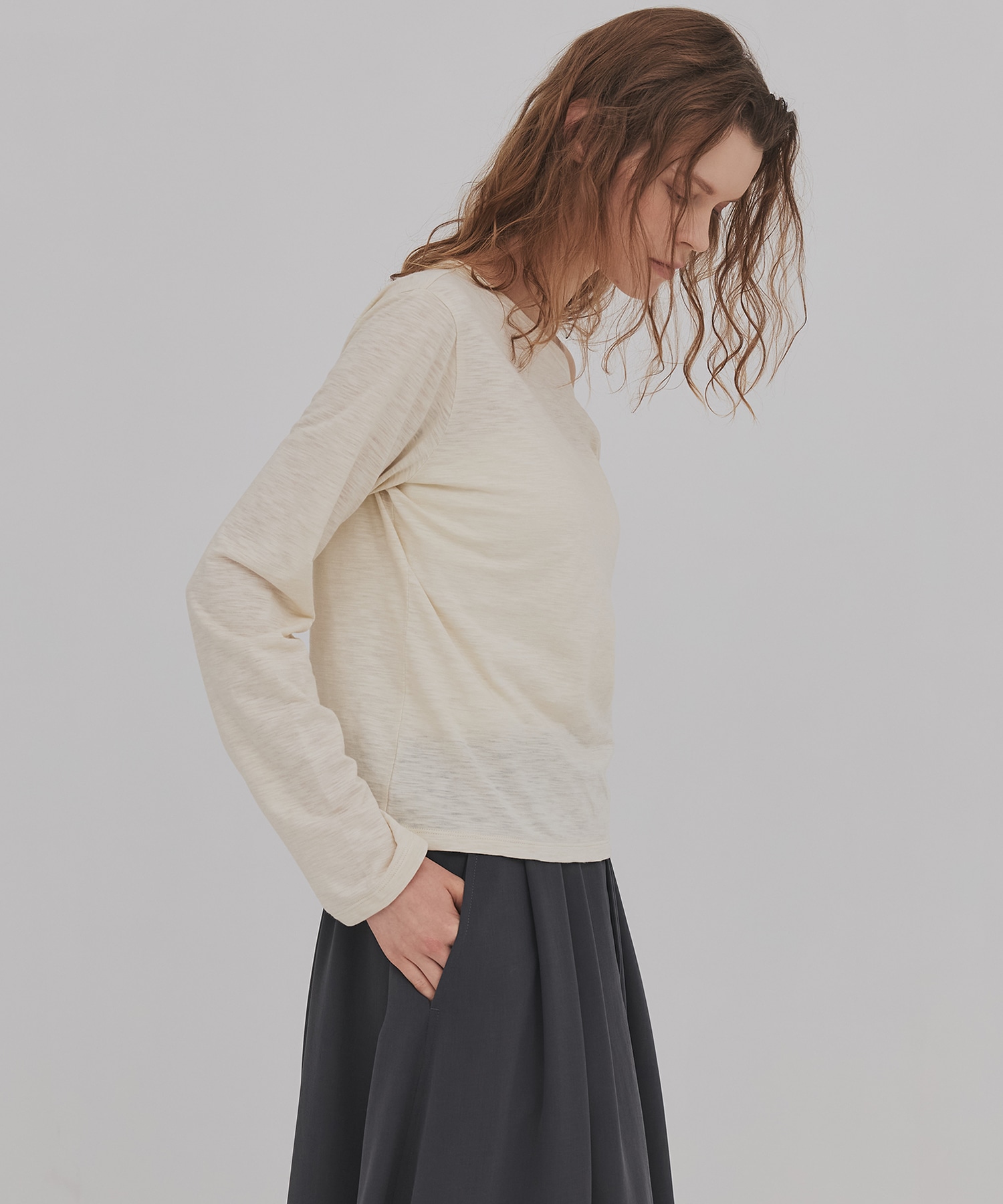 メランジワンショルダーTEE