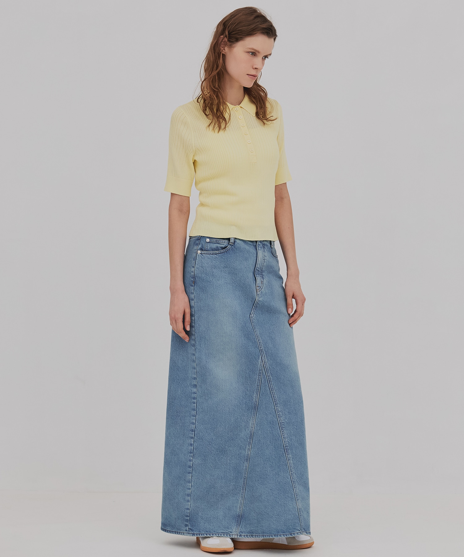 スムースリブニットポロ