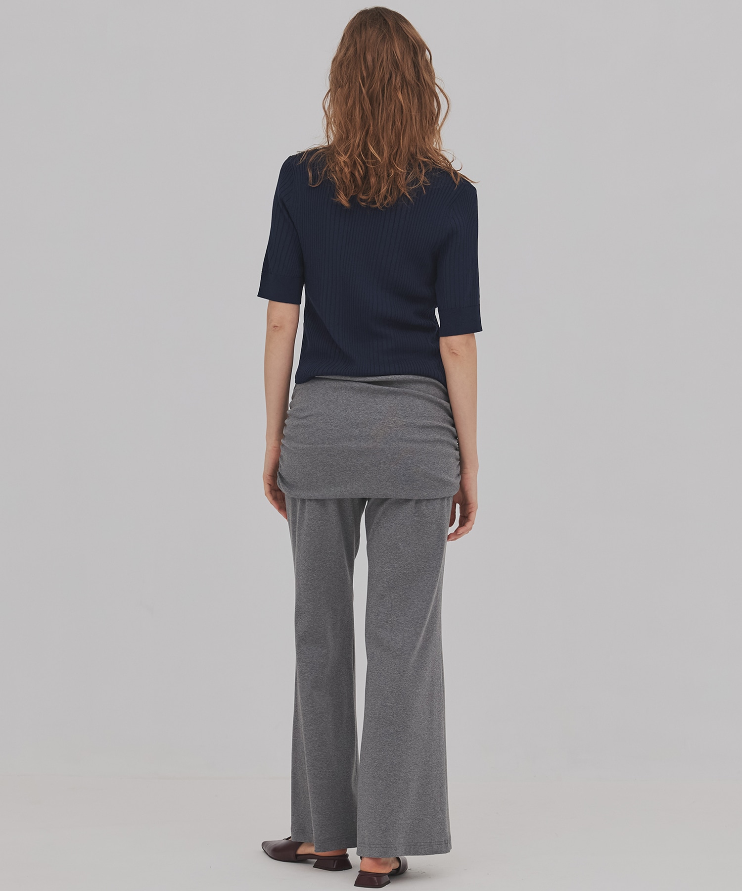 スムースリブニットポロ