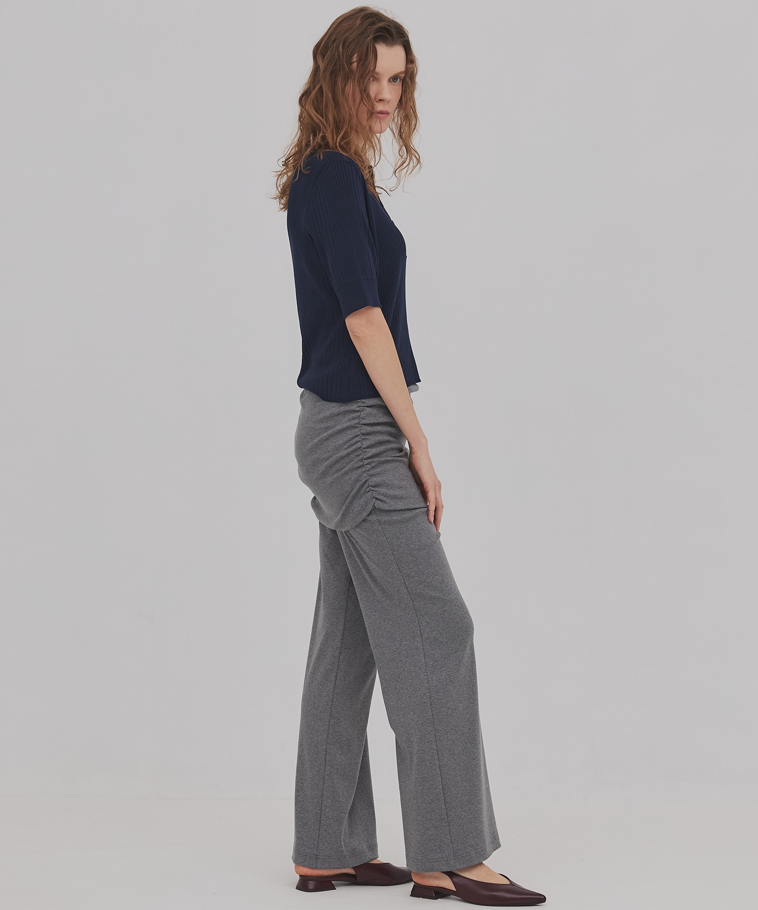 ミニレイヤードフレアジャージーパンツ