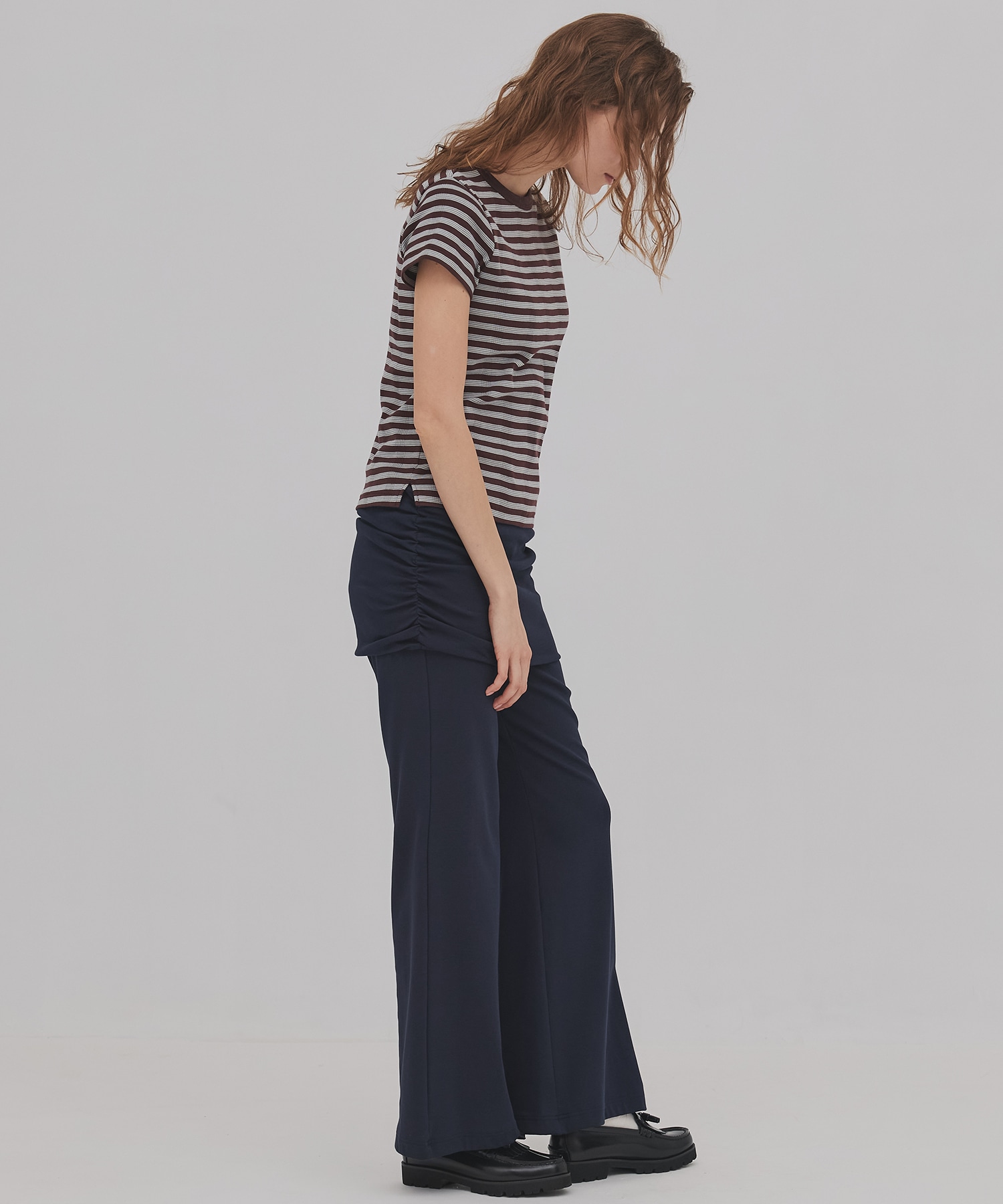 ミニレイヤードフレアジャージーパンツ