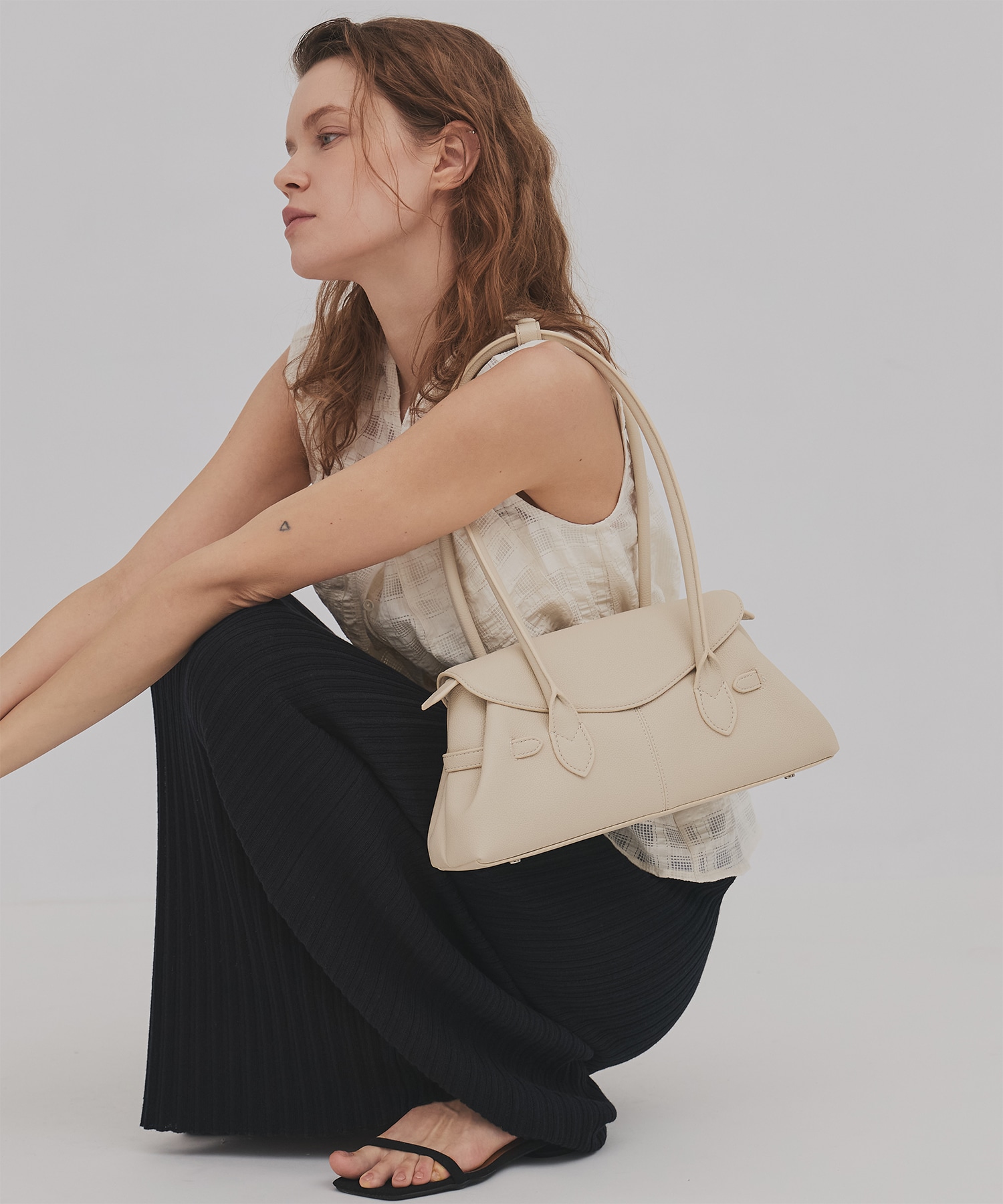 プリーツリブニットタイトスカート