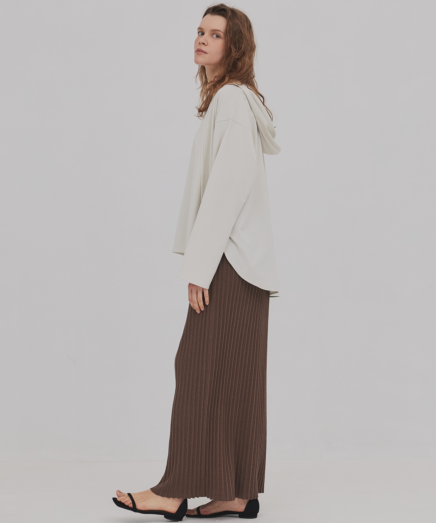 プリーツリブニットタイトスカート