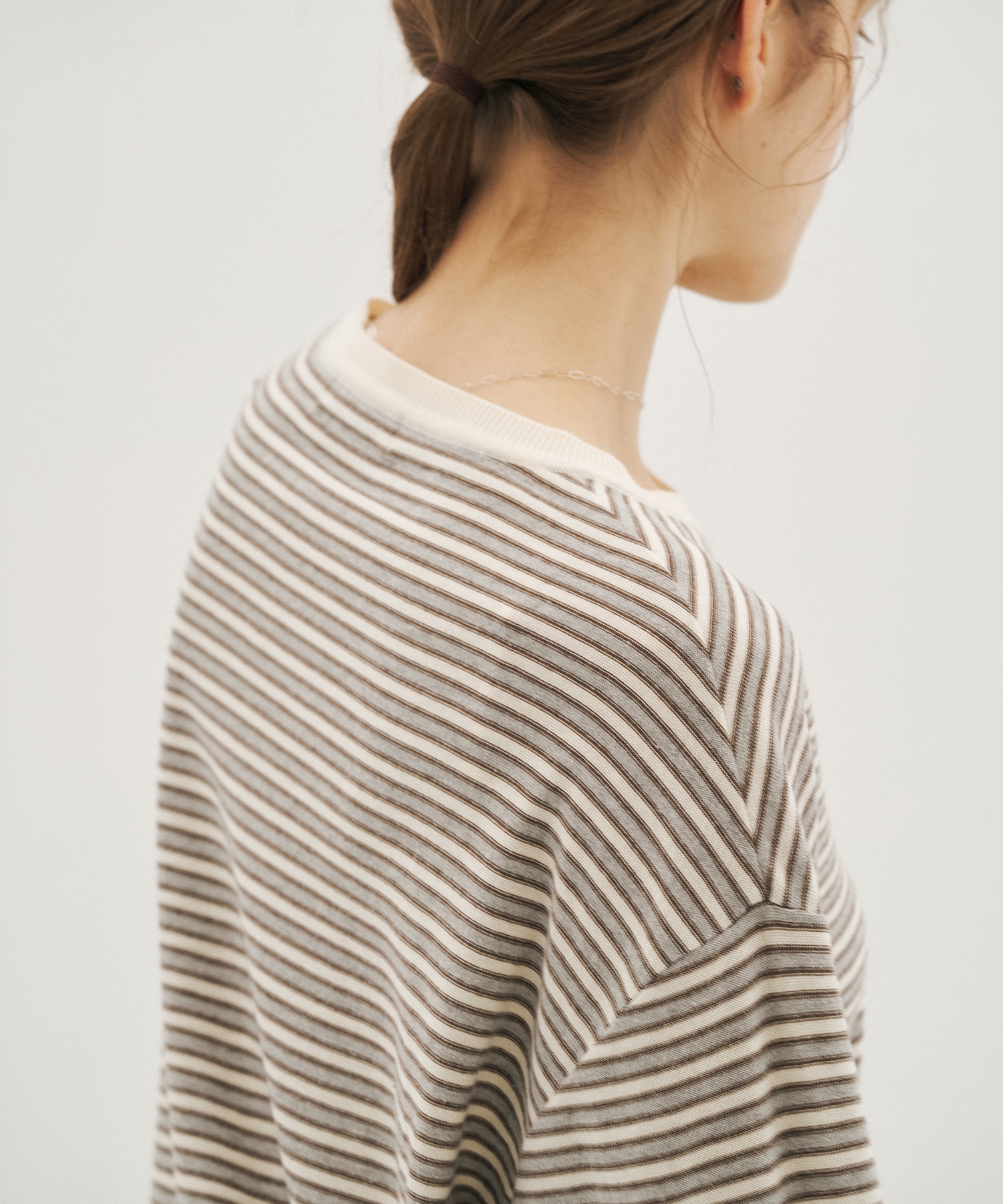【WEB先行】ボーダークルーネックニットTEE