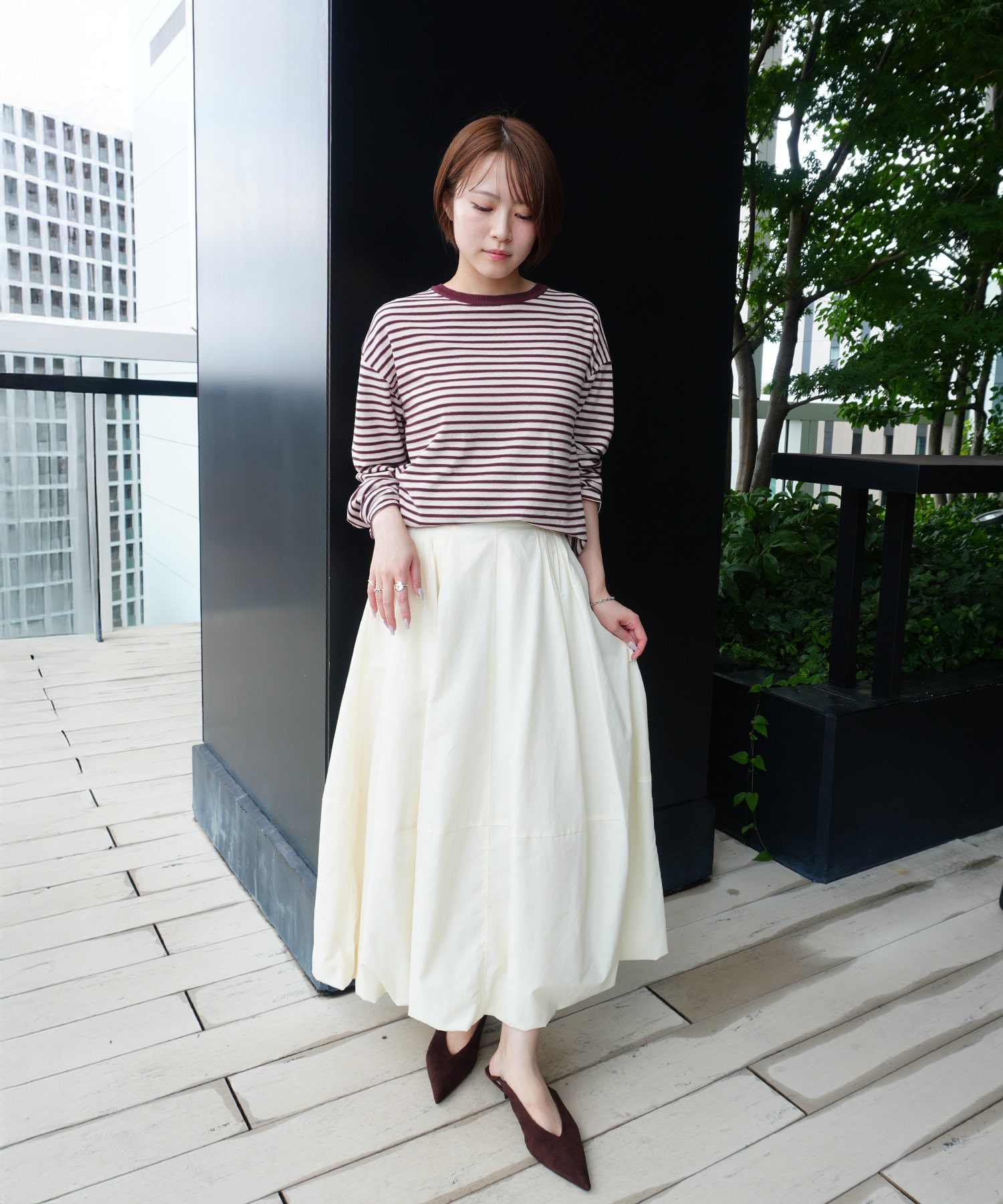 【WEB先行】ボーダークルーネックニットTEE