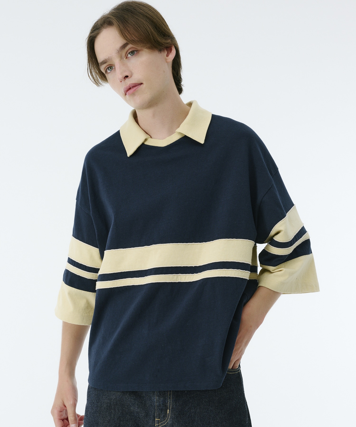 リラックスボーダーポロTEE