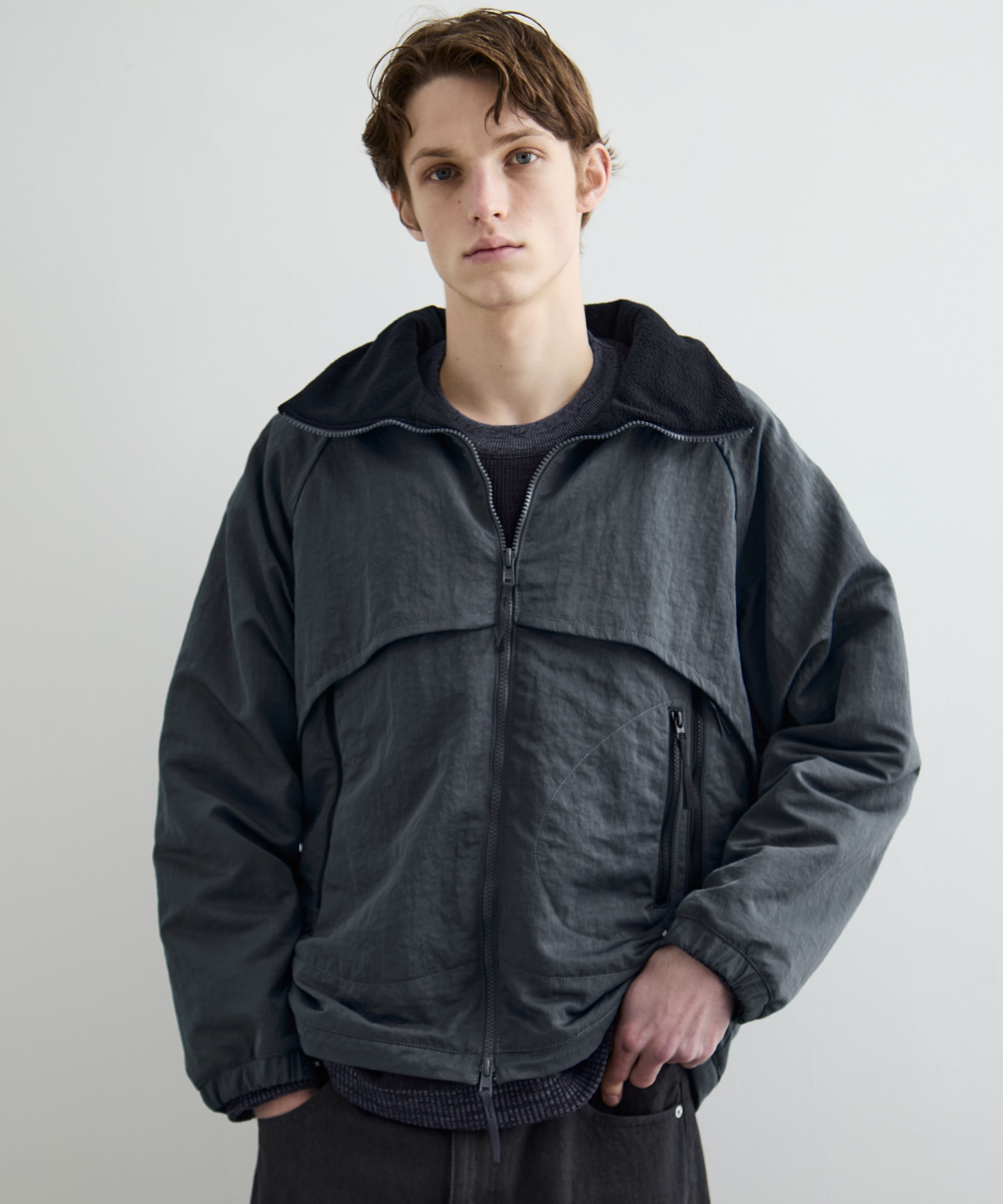 リバーシブルナイロンフリースBL