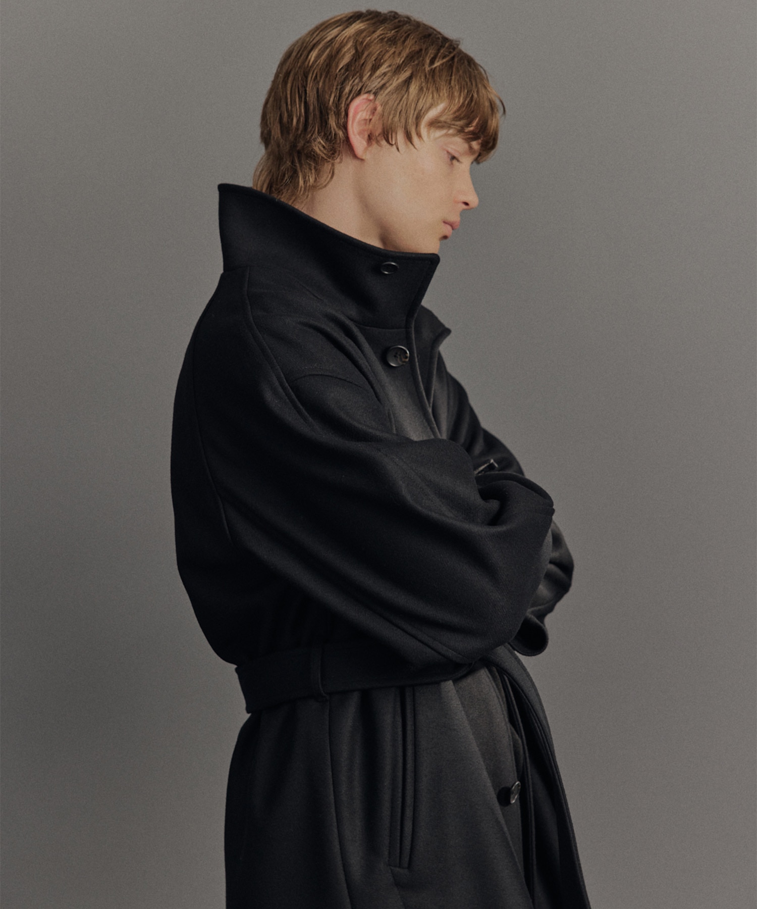 Super140sメルトンオーバーサイズスタンド