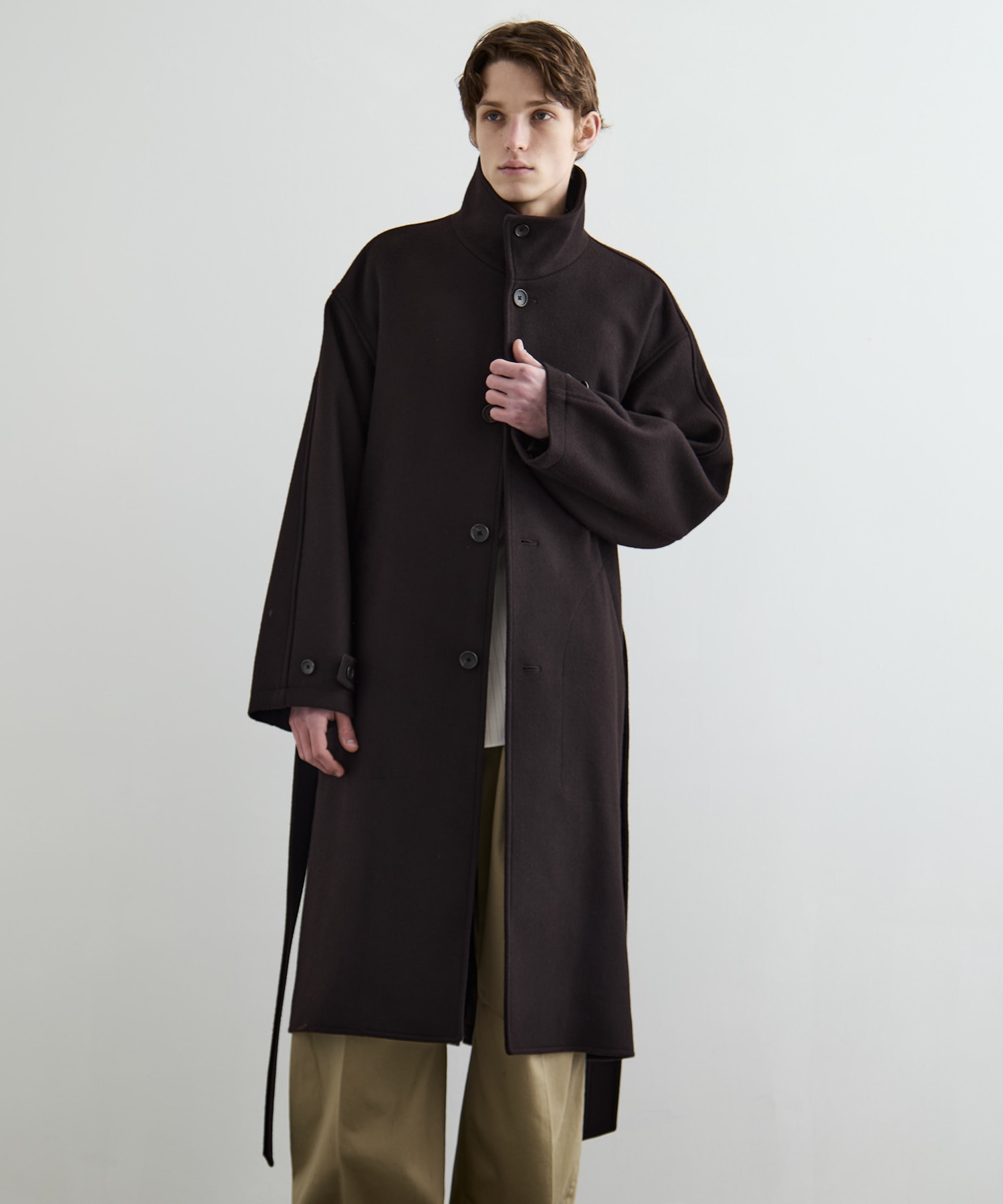 Super140sメルトンスタンドコート