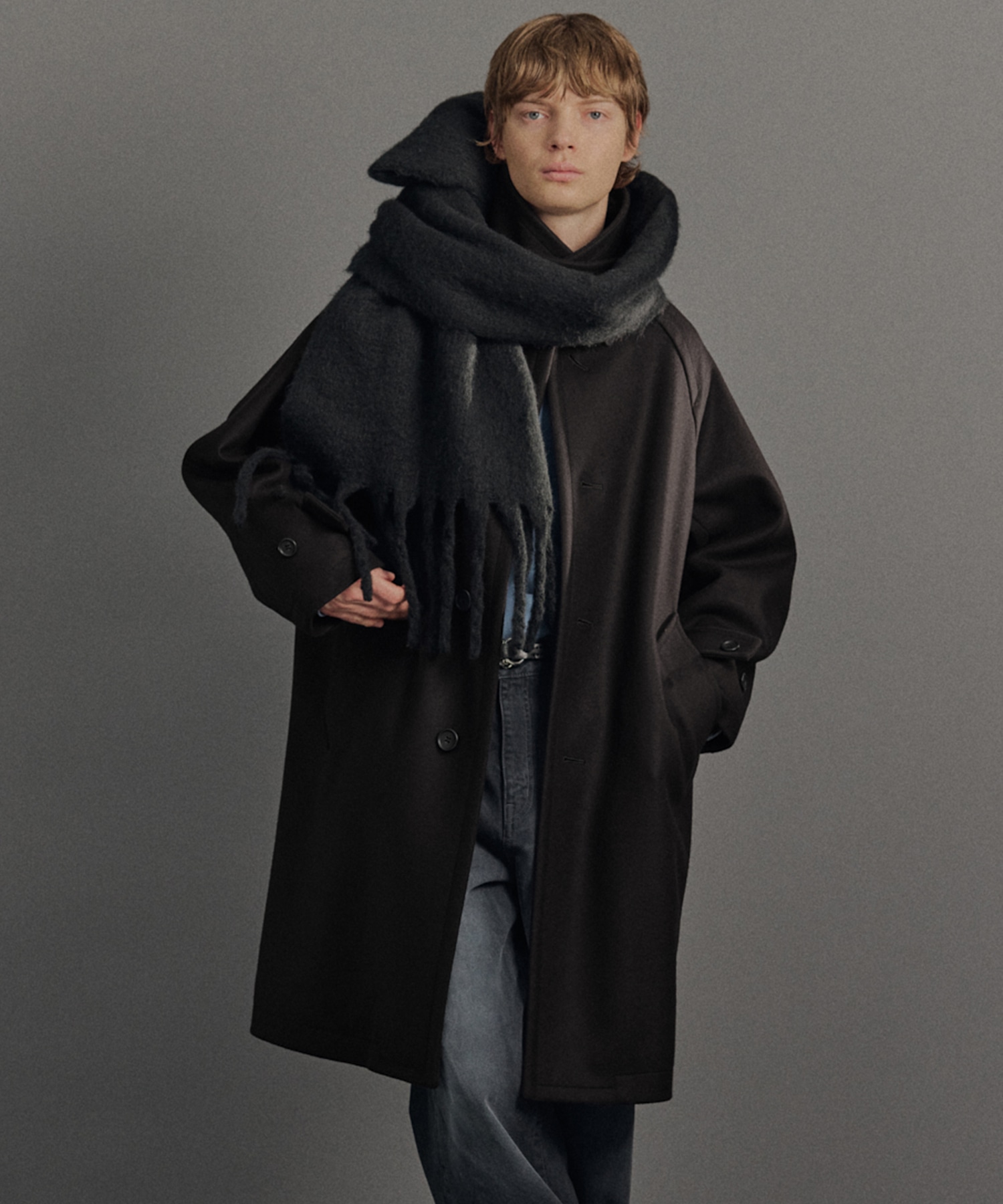 Super140s メルトンオーバーサイズバルカラーコート