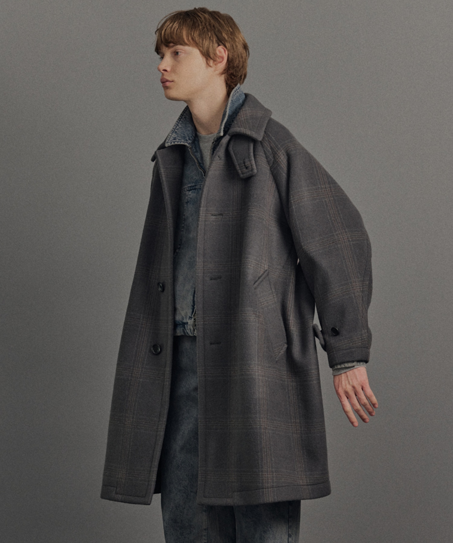 Super140s メルトンオーバーサイズバルカラーコート