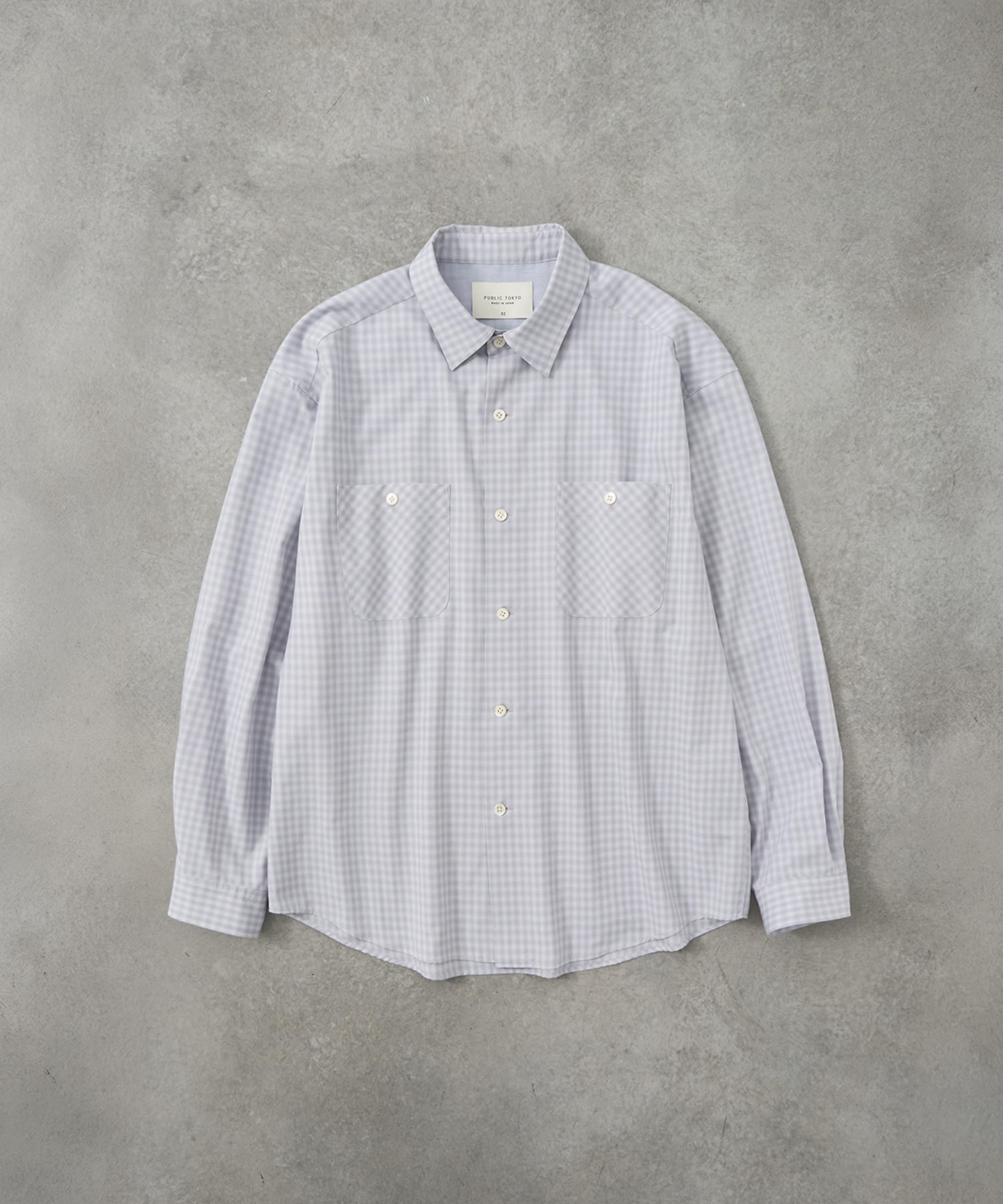 オンブレチェックレーヨンシャツ