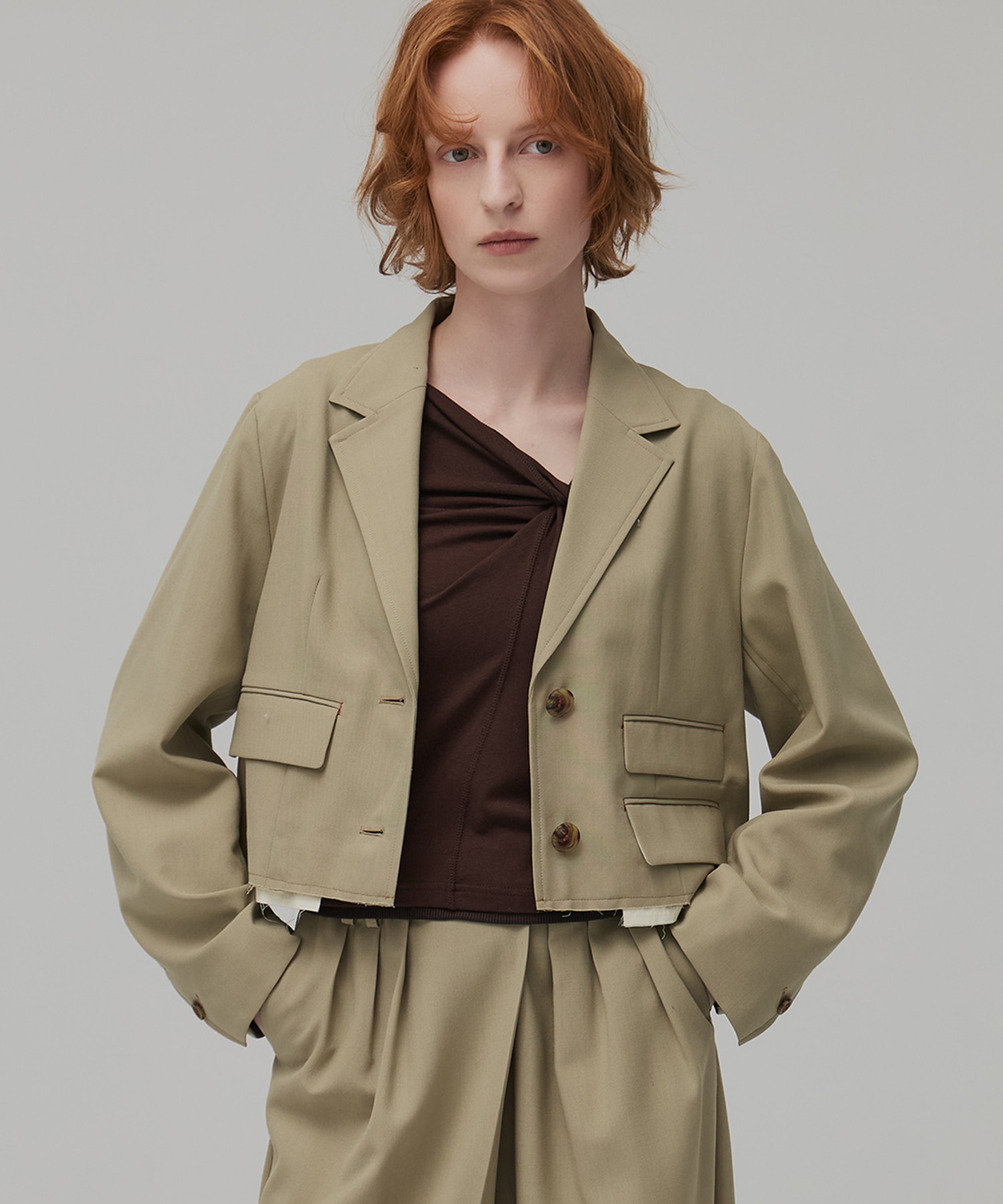 ミコウールクロップドジャケット