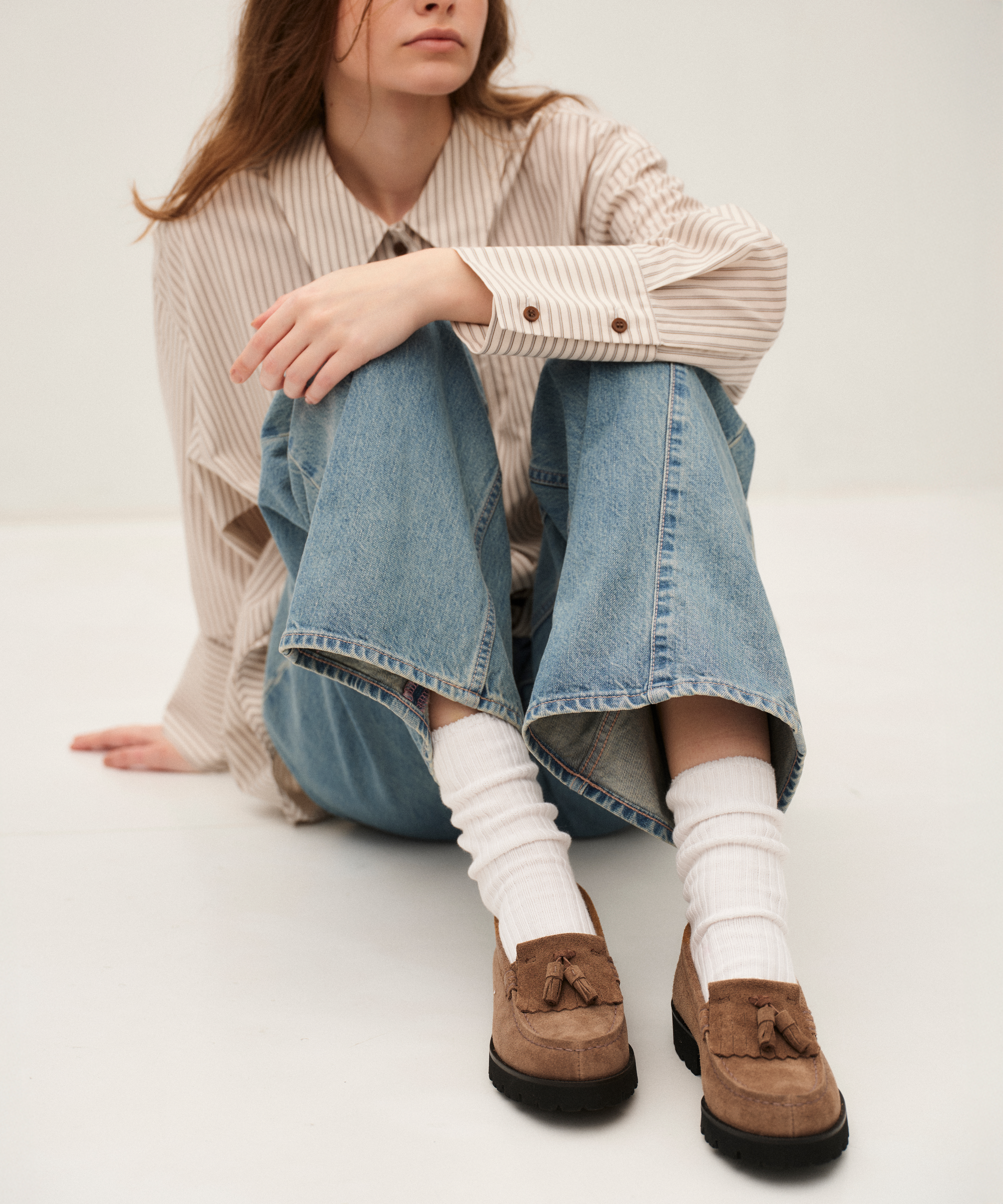 ×HARUTAタッセルローファー