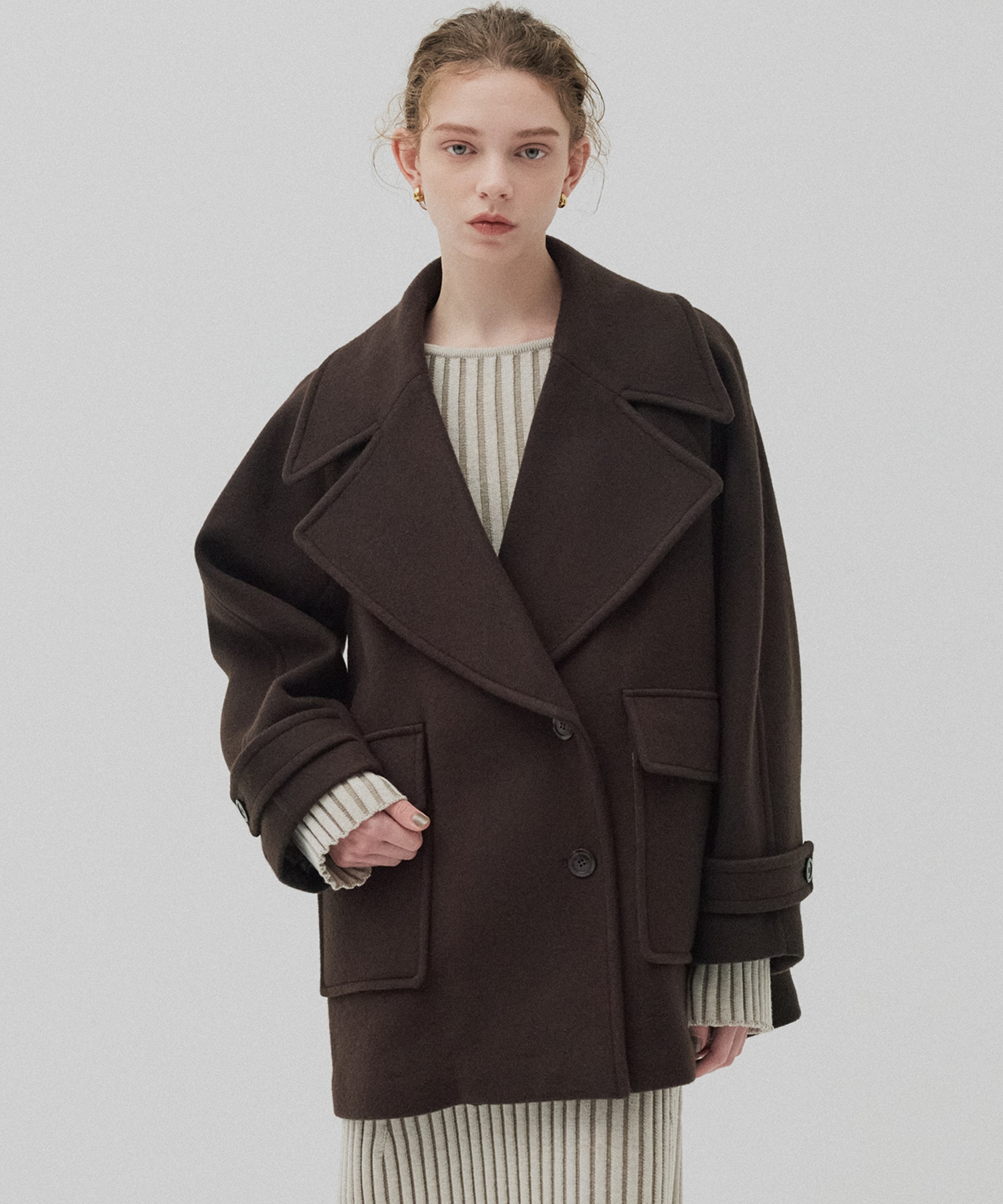 〈残りわずか〉ワイドラペルコート