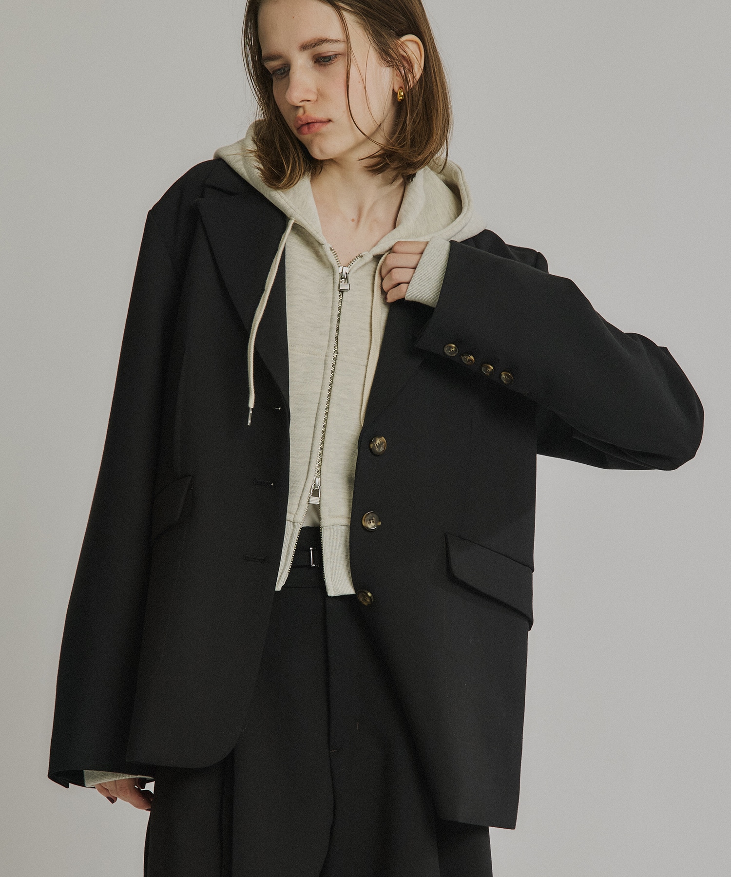 ダブルクロスノッチドラペルジャケット