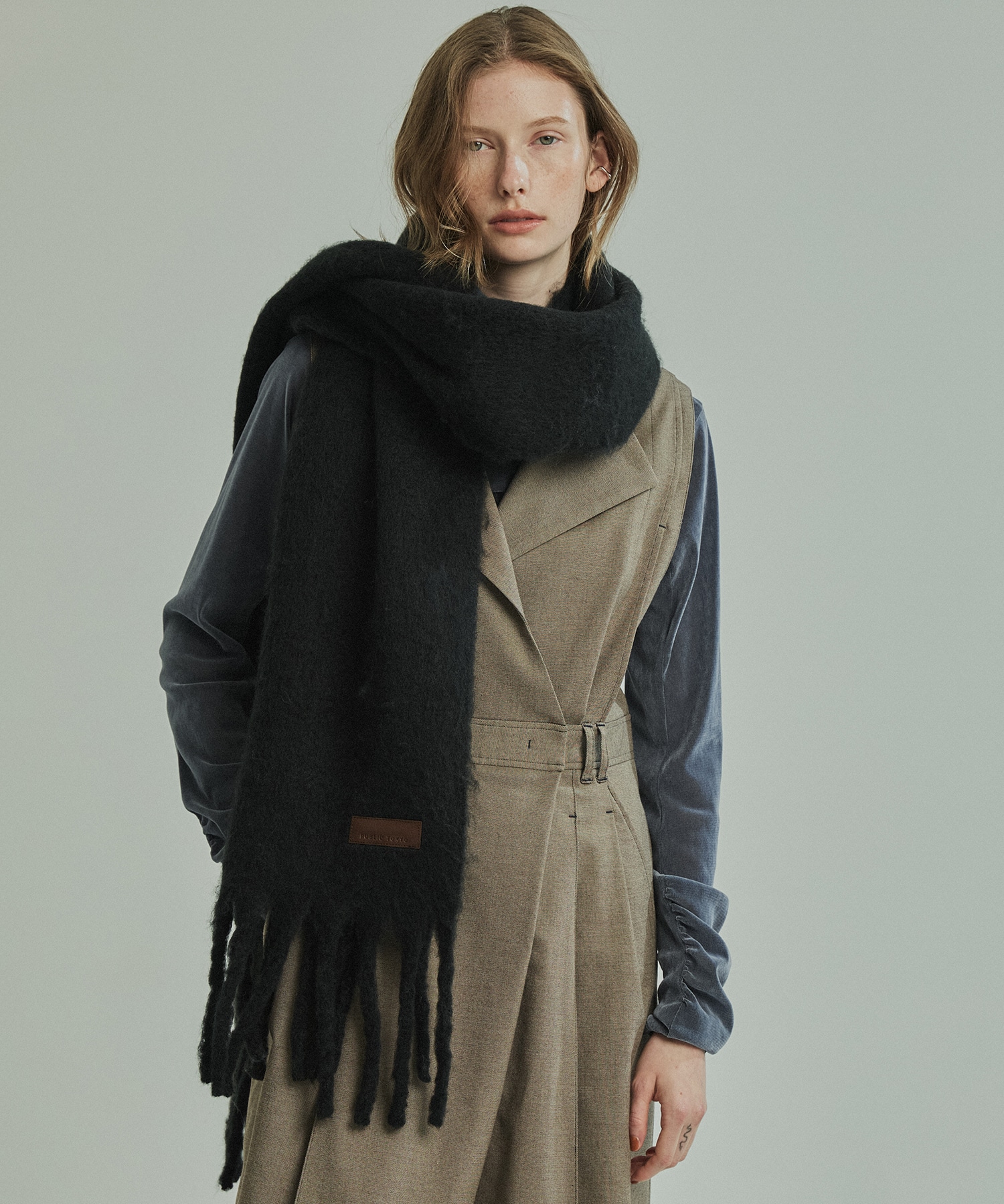 ヘアリーフリンジマフラー