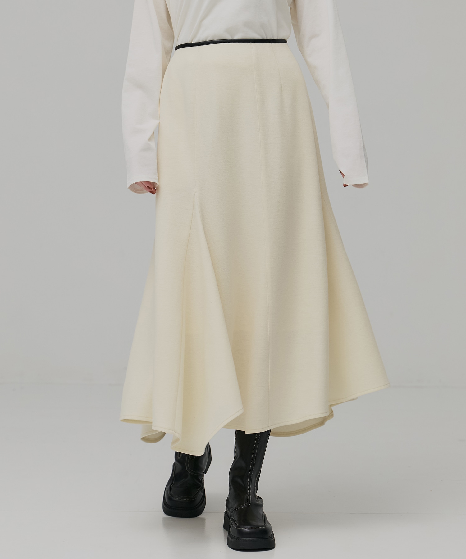 ウールジャージフレアスカート