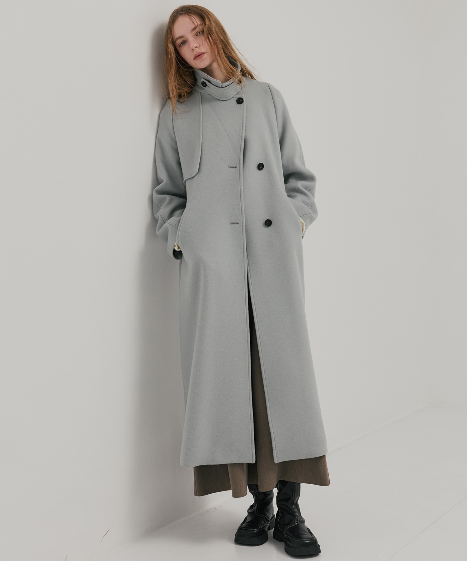 SUPER140アシメオーバーヨークコート