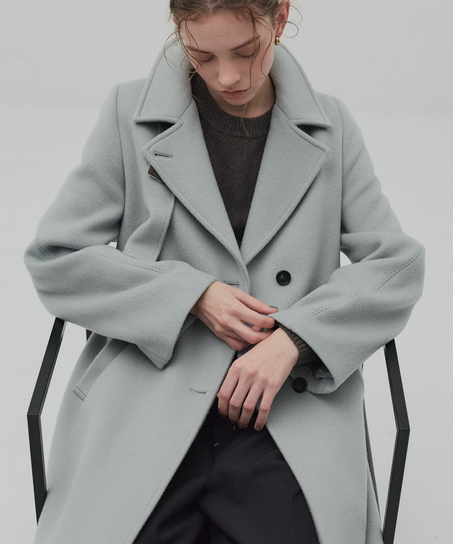 SUPER140アシメオーバーヨークコート