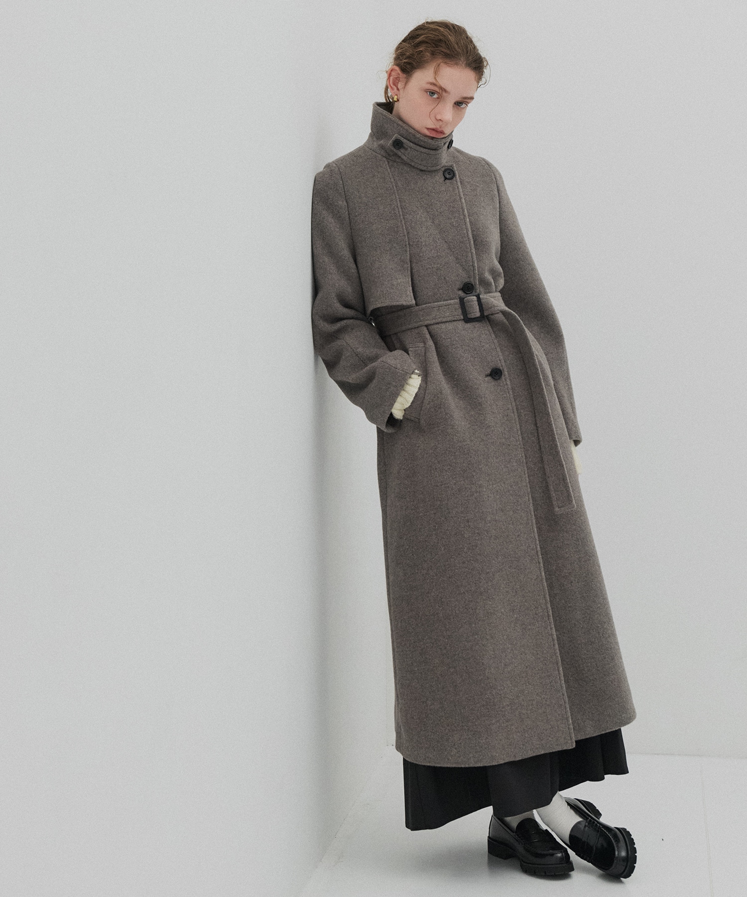 〈残りわずか〉LAMBSアシメオーバーヨークコート