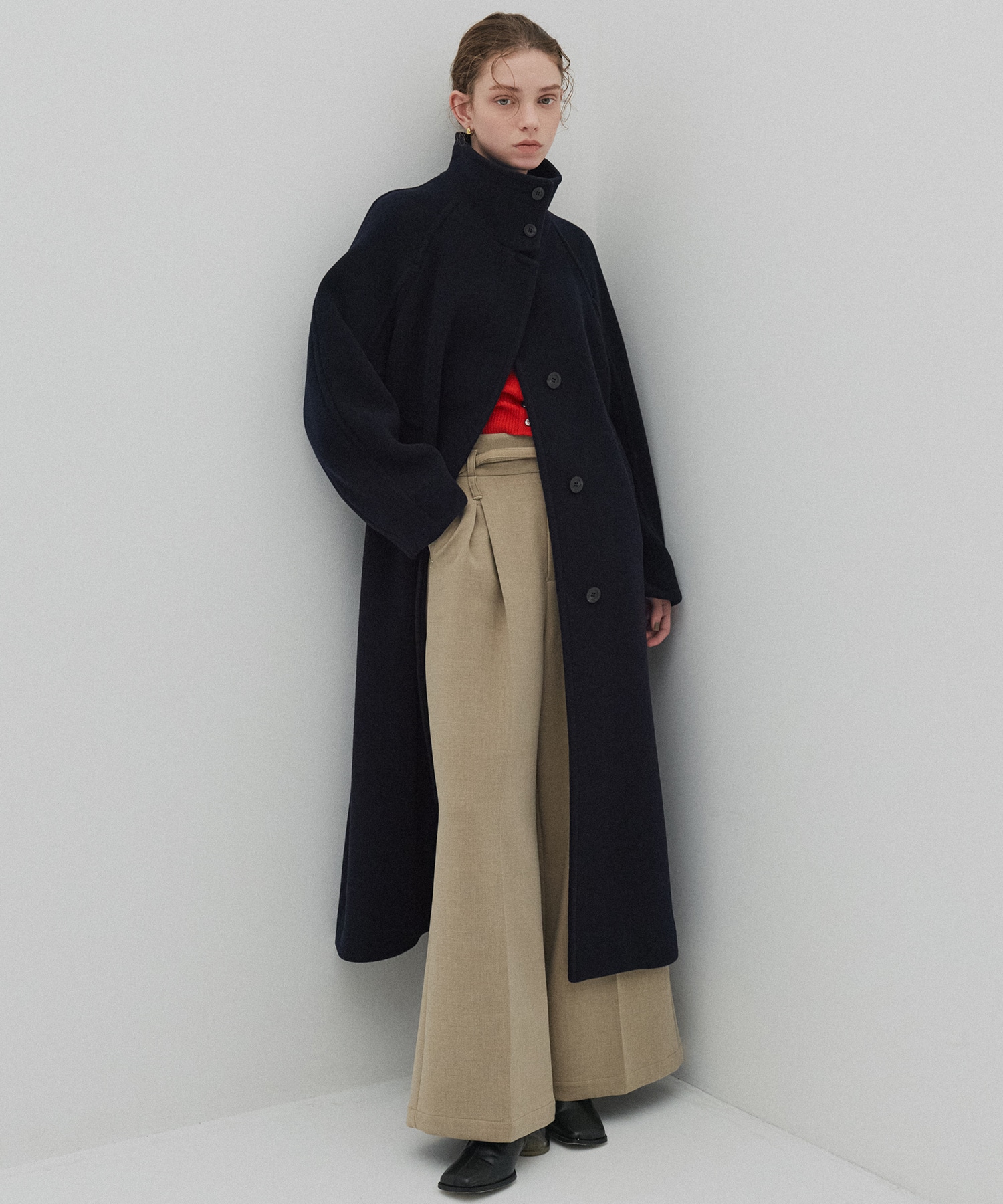 SUPER140スタンドカラーコート