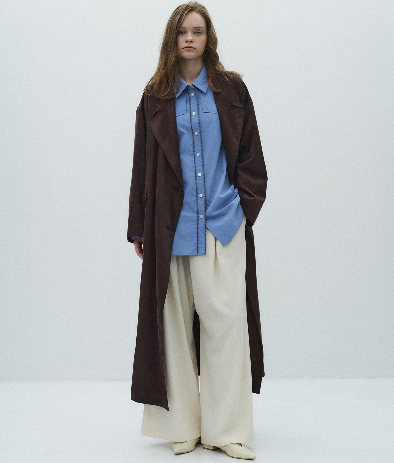 スエードトレンチコート