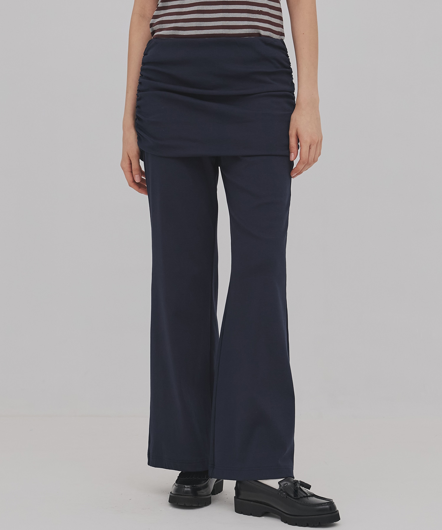 ミニレイヤードフレアジャージーパンツ