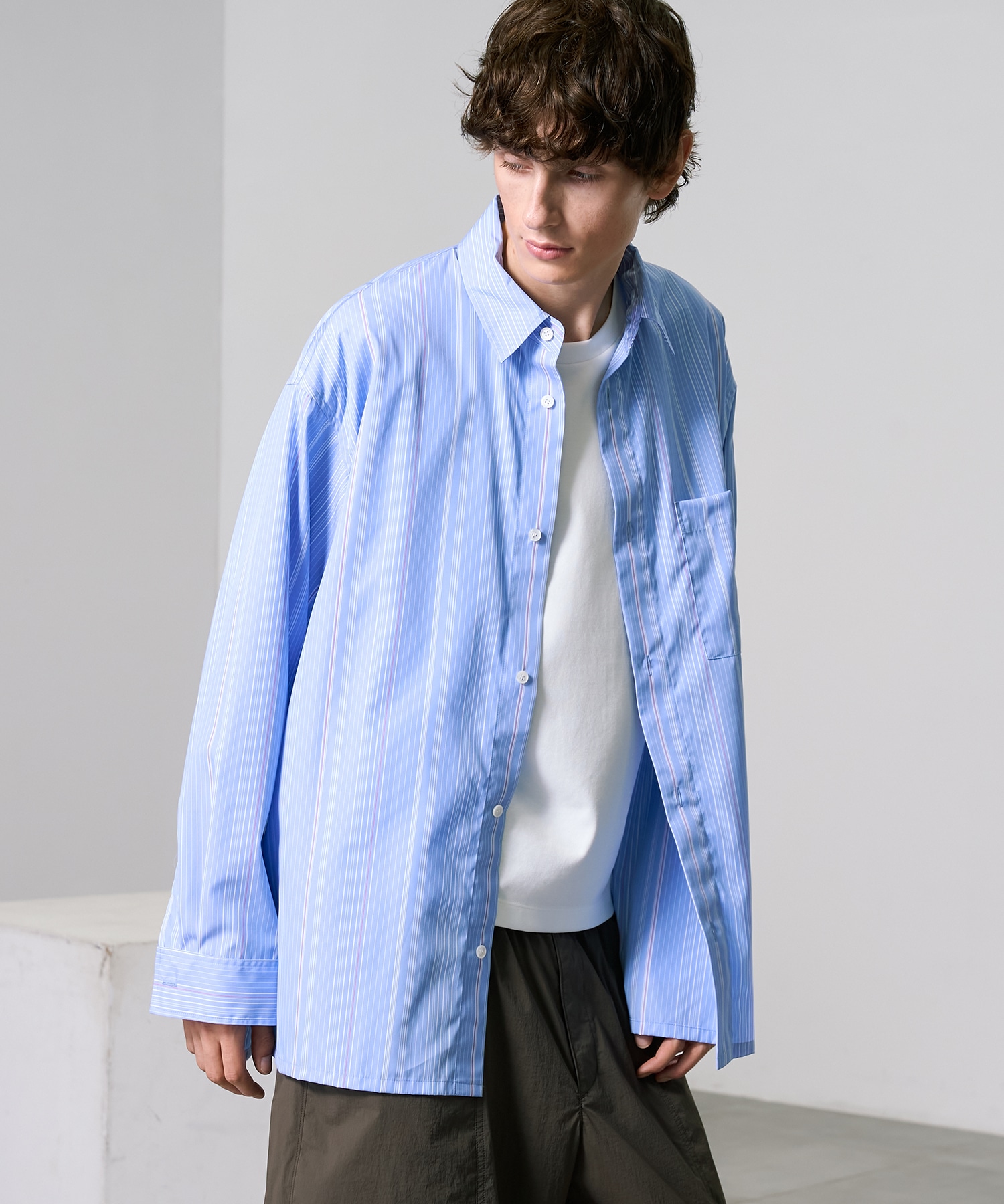 スーピマコットンストライプシャツ