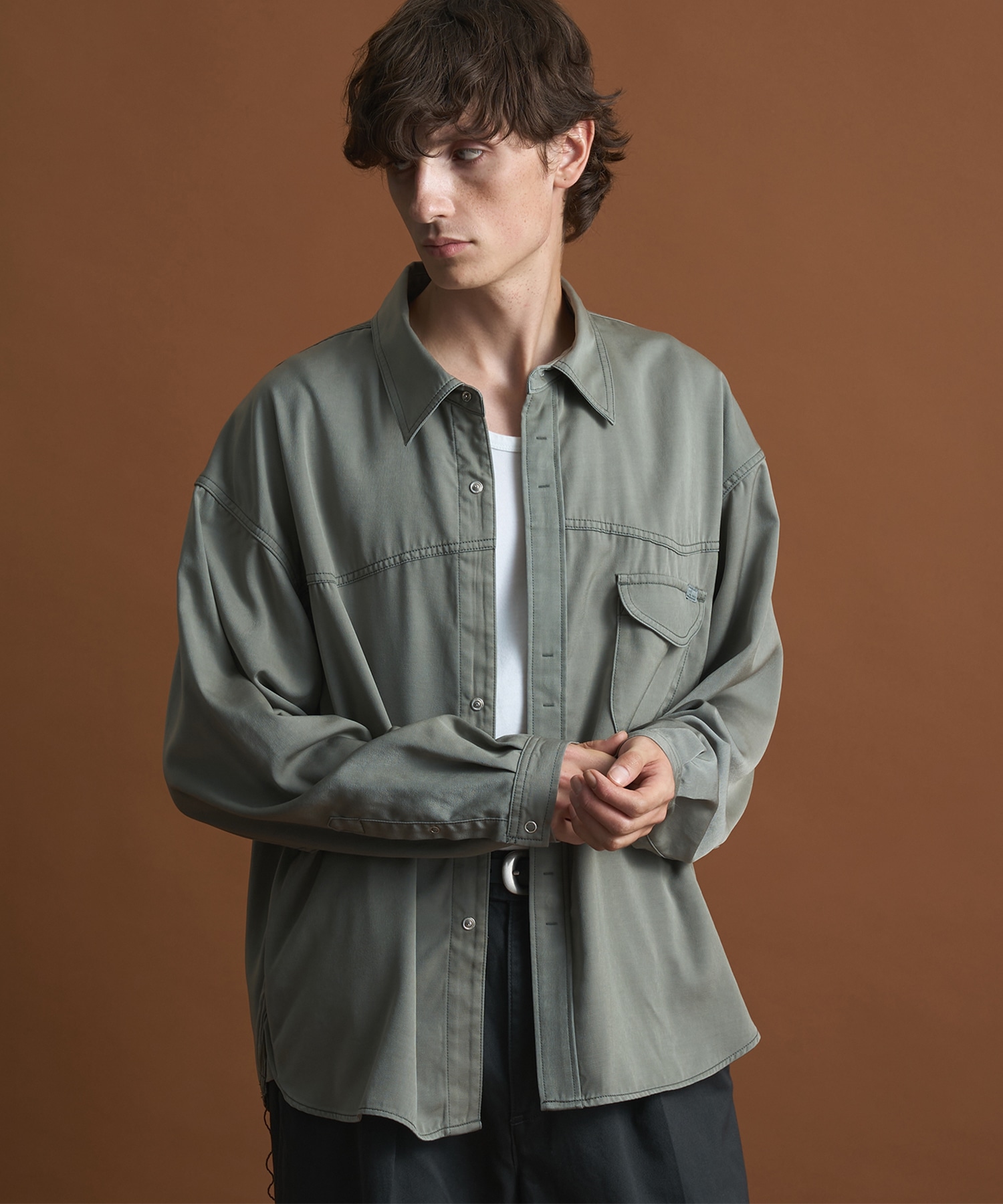 SHIOTA BASIC ウエスタンキュプラシャツ