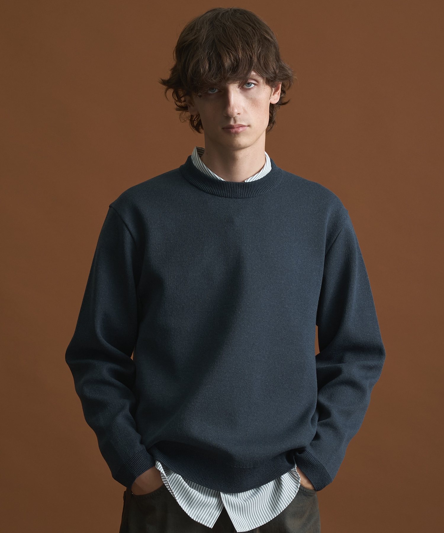 〔全5色〕バウンドウールライトクルーネックニット