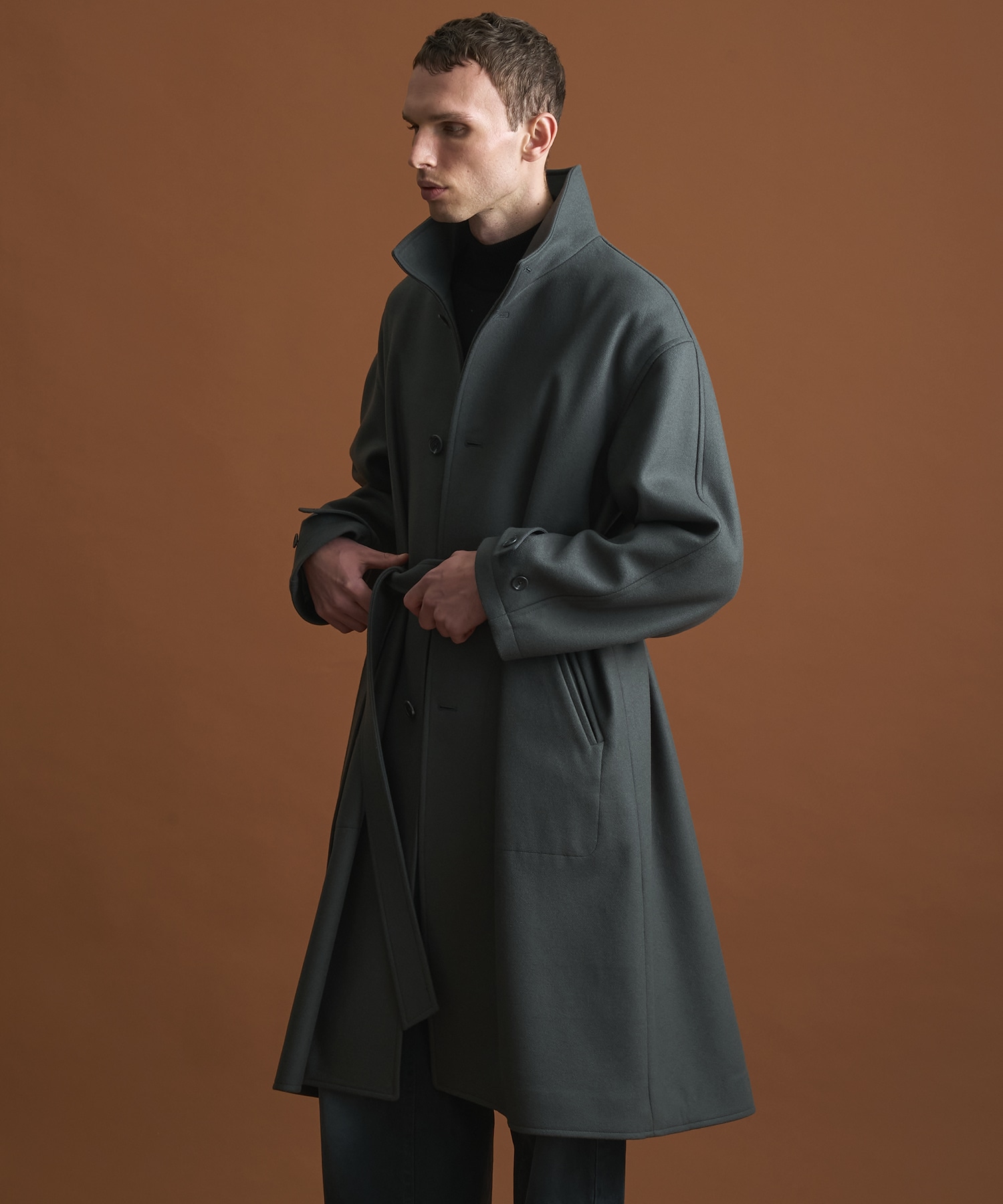 Super140sメルトンオーバーサイズスタンド