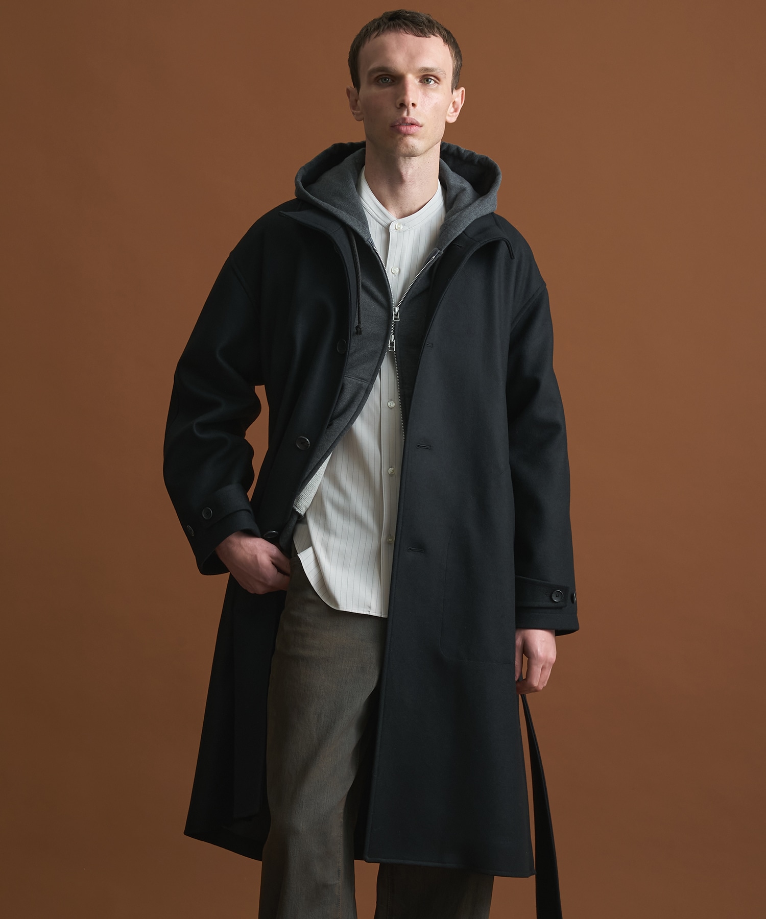 Super140sメルトンオーバーサイズスタンド