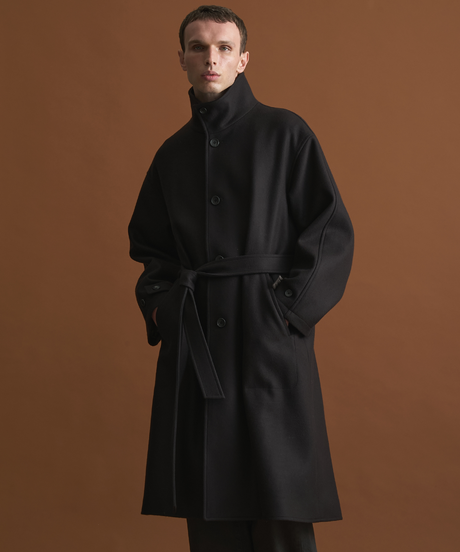 Super140sメルトンオーバーサイズスタンド