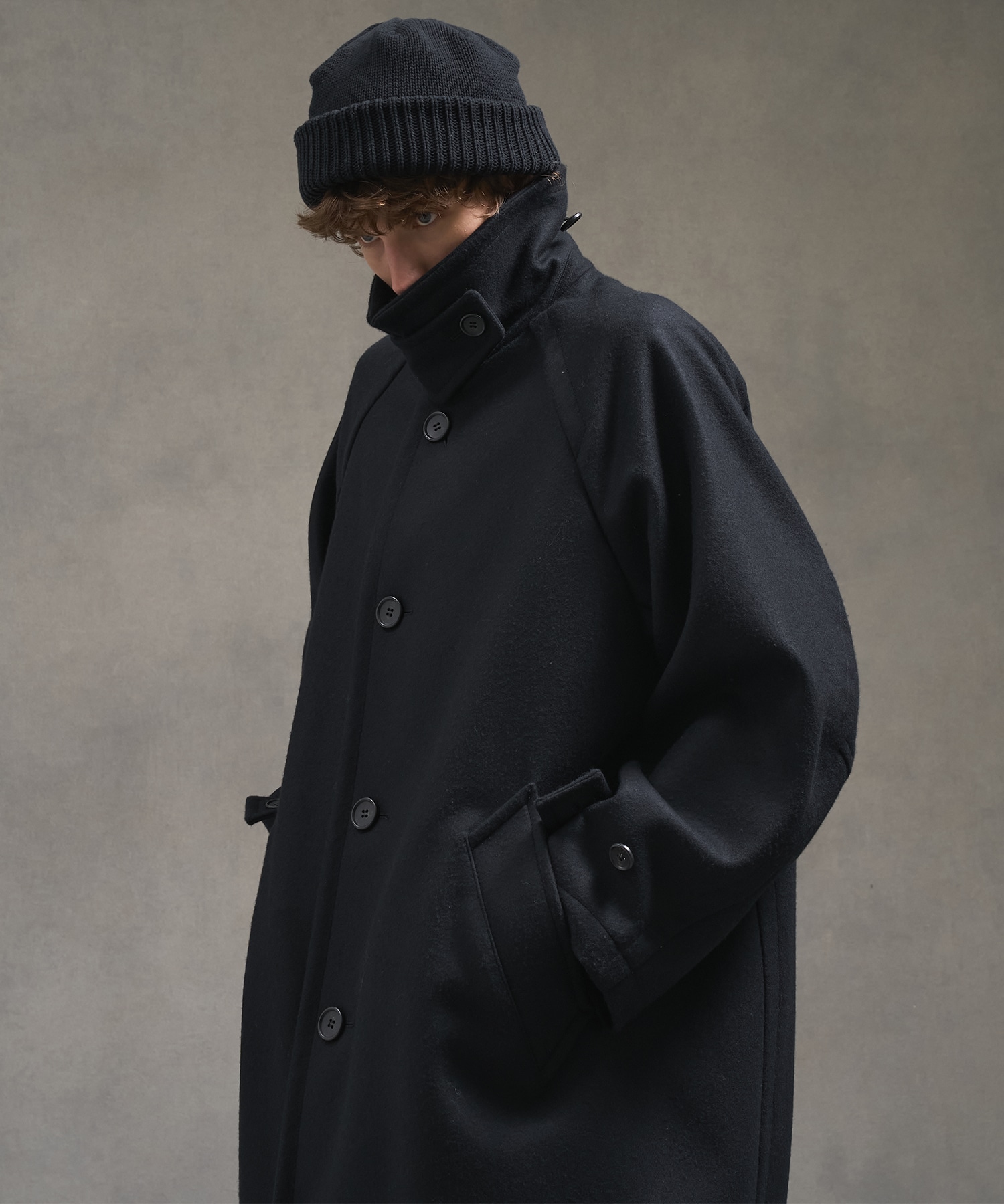 Super140s メルトンオーバーサイズバルカラーコート