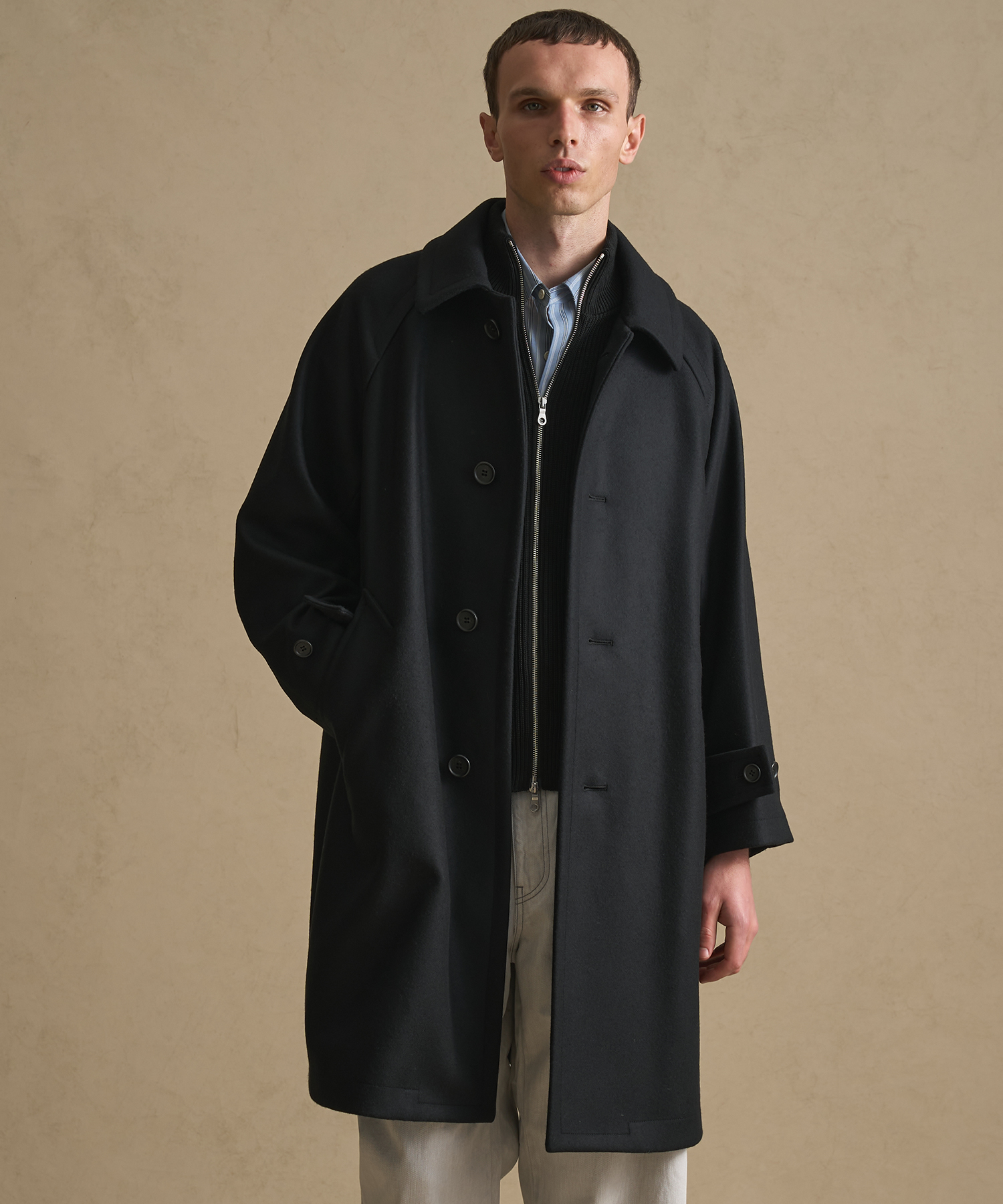 Super140s メルトンオーバーサイズバルカラーコート