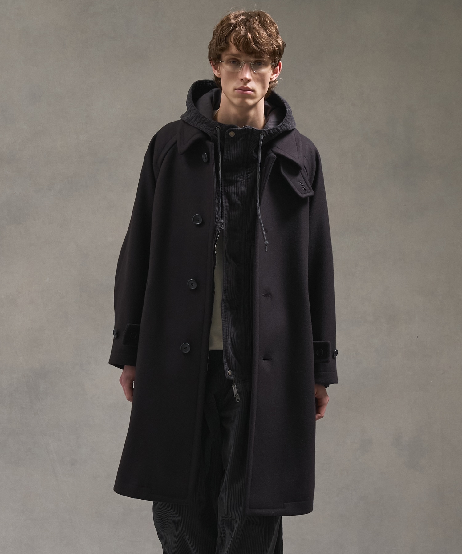 Super140s メルトンオーバーサイズバルカラーコート