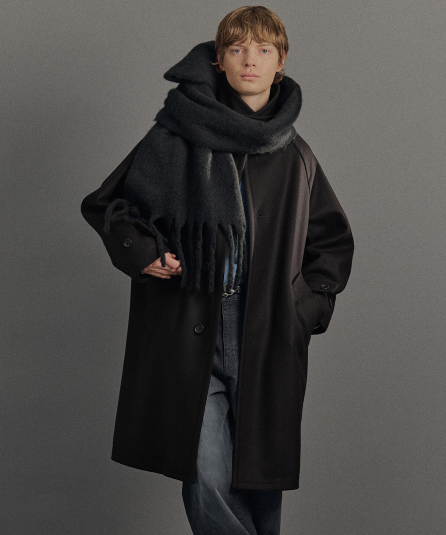 Super140s メルトンオーバーサイズバルカラーコート