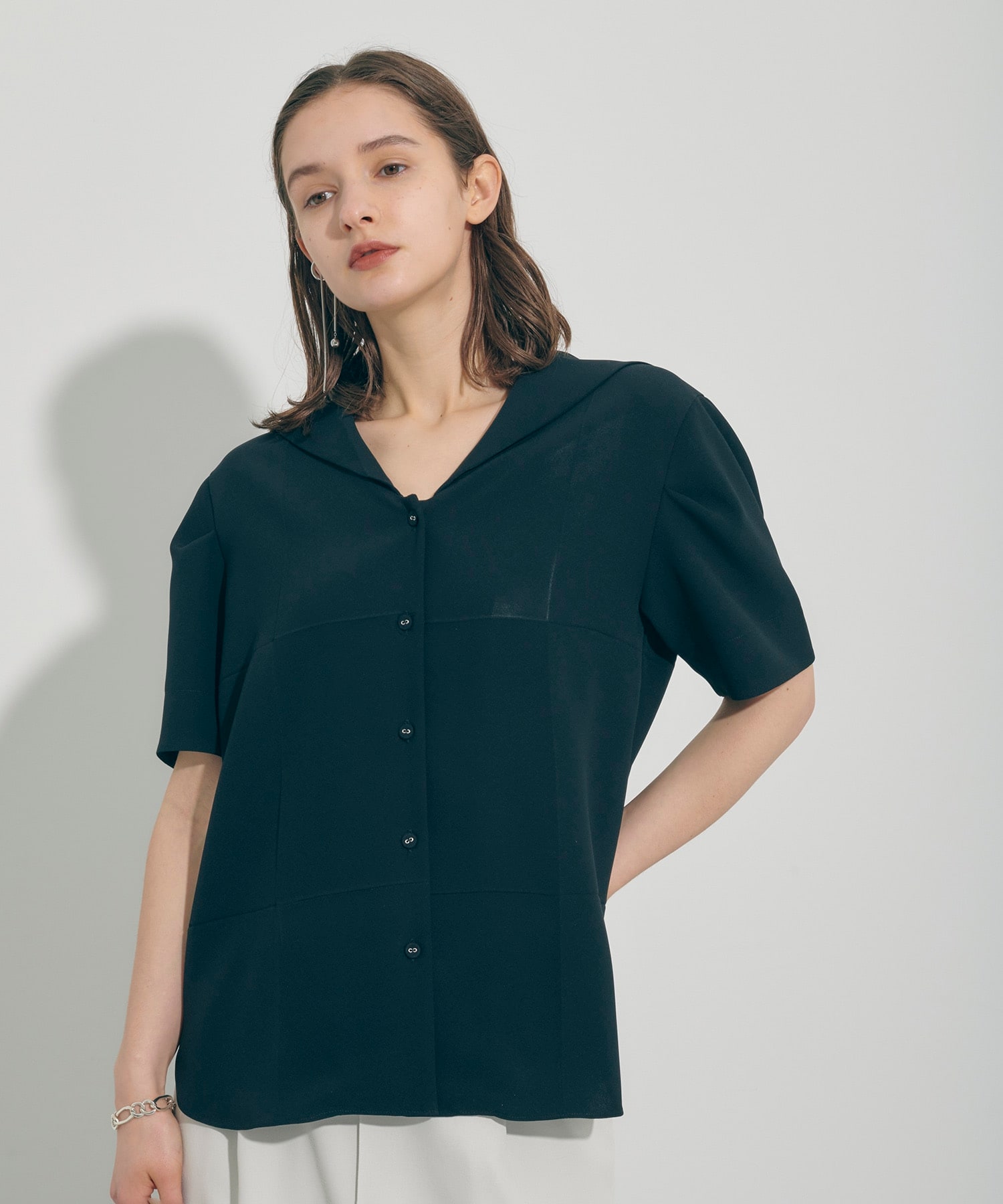 新品 PUBLIC TOKYO ジャガードドレスシャツブラウス トップス シャツ 