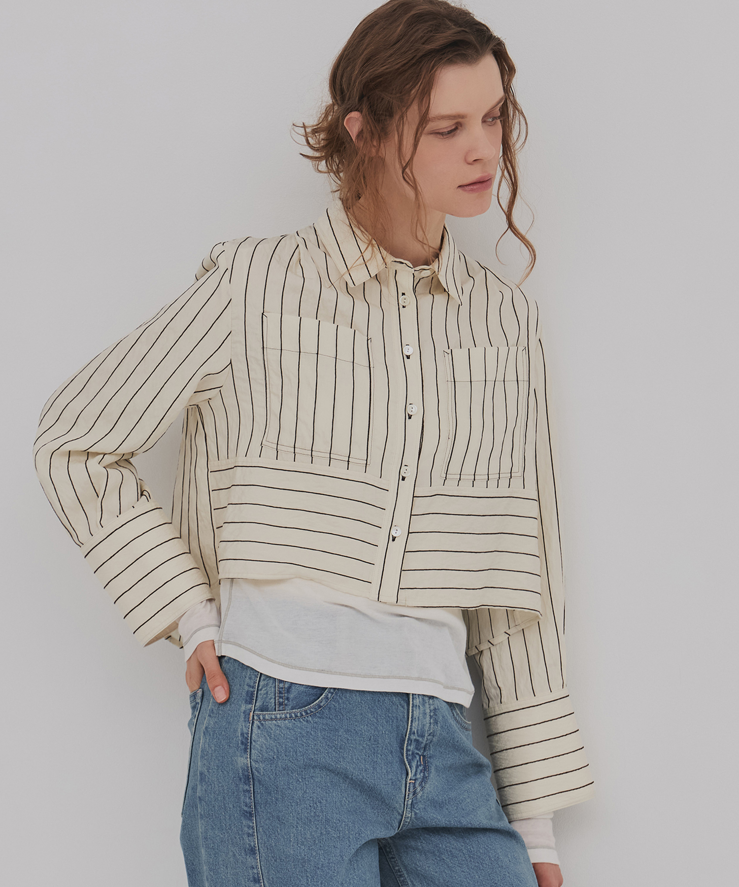 ダブルポケットレーヨンショートシャツ