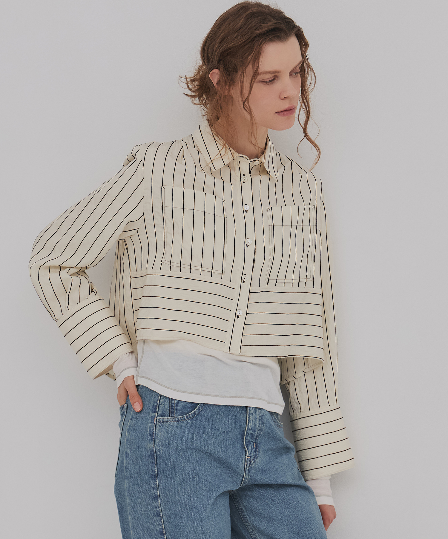 ダブルポケットレーヨンショートシャツ