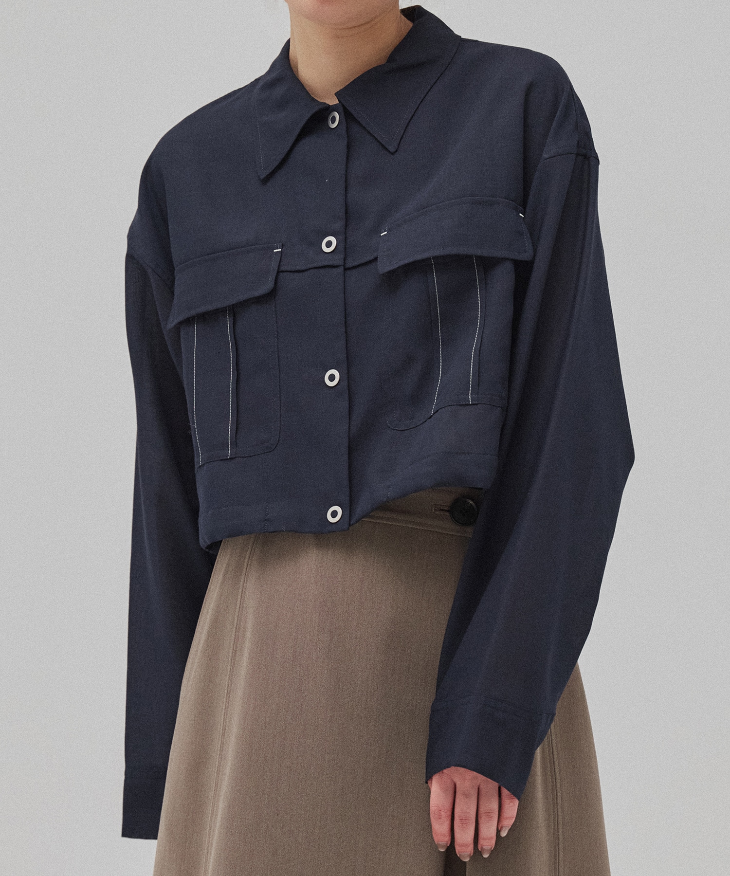 リネンブレンドライトブルゾン