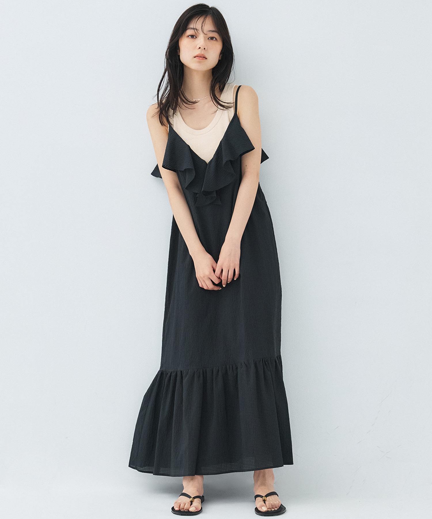 ラッフルキャミワンピ