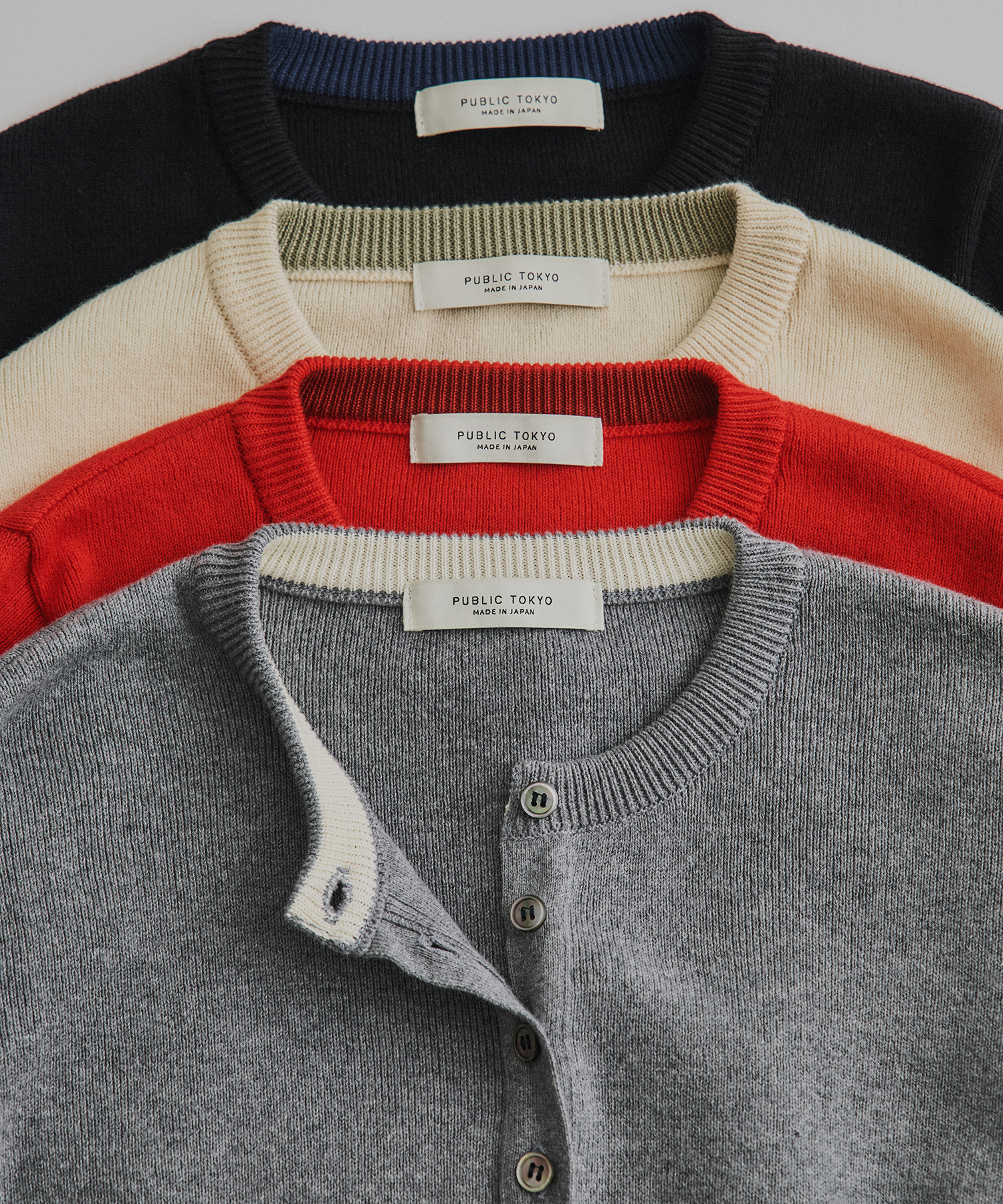 コットンカシミヤクルーカーデ